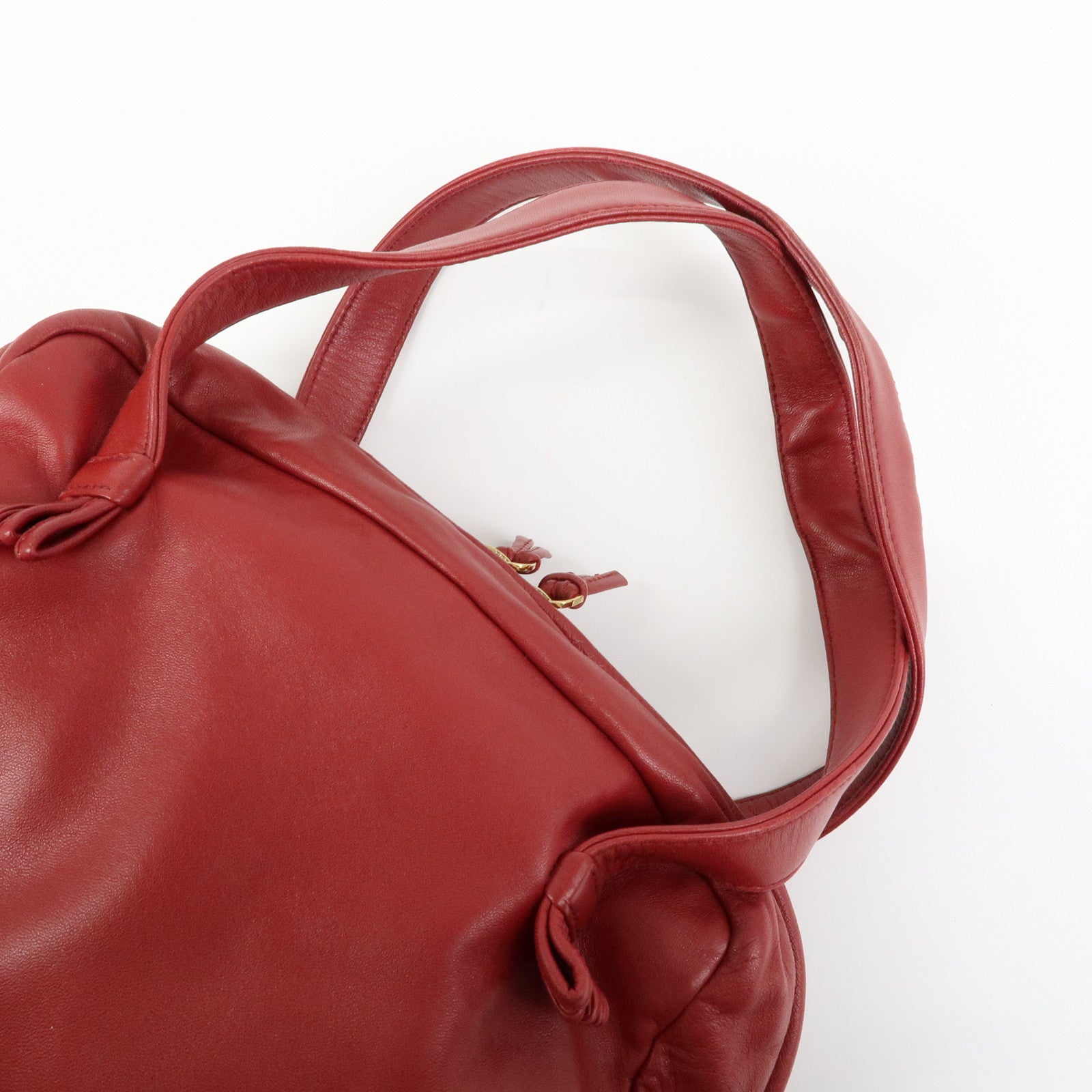 LOEWE Anagram Nappa Leather Hand Bag Shoulder Bag Red