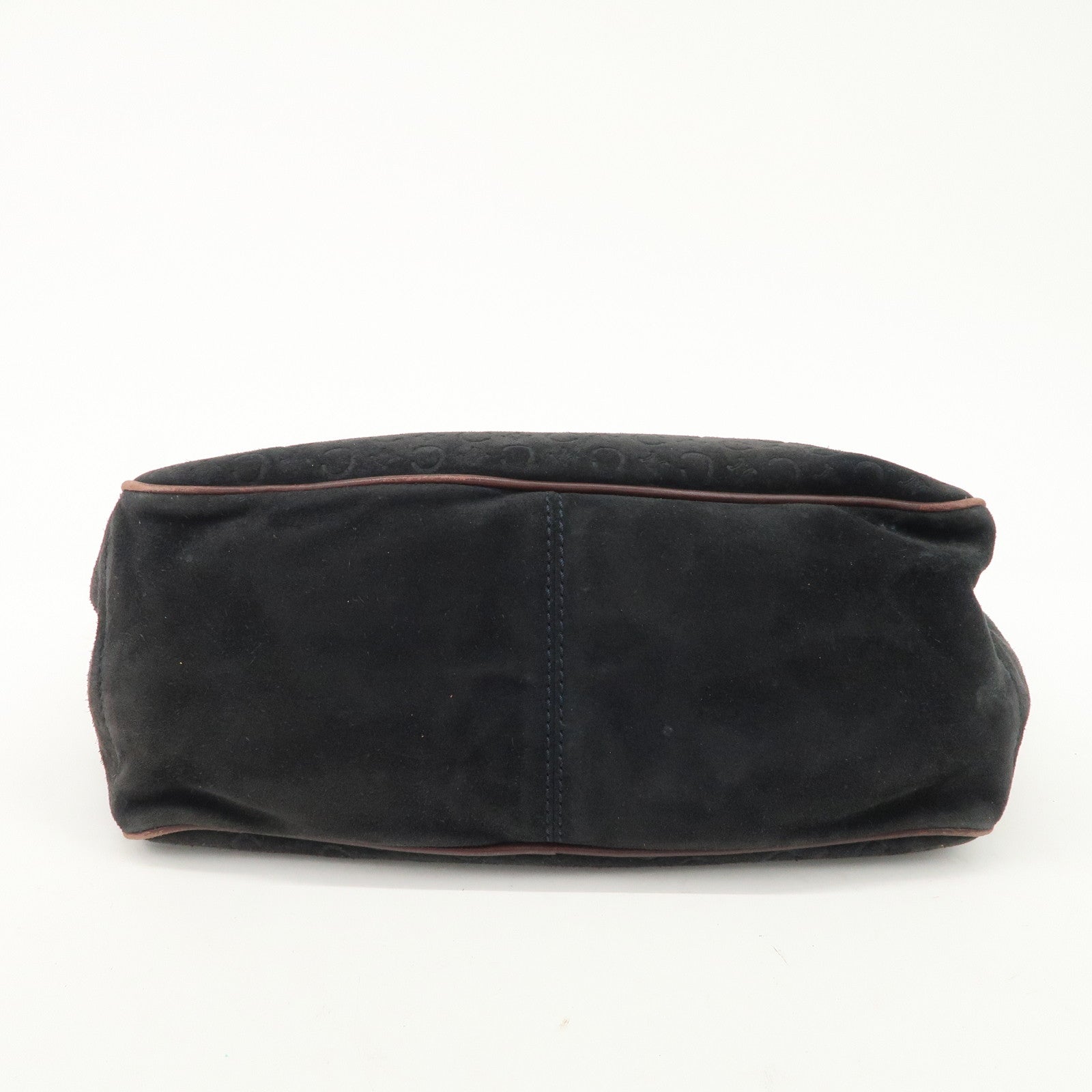 CELINE C Macadam Suede Leather Boogie Bag Bordeaux Black