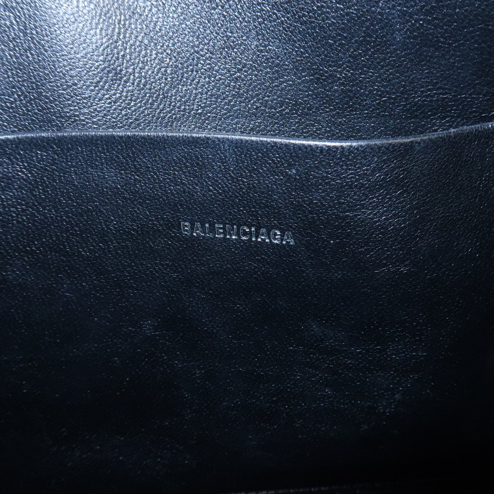 BALENCIAGA Everyday Leather Clutch Bag Flat Pouch Black 655605