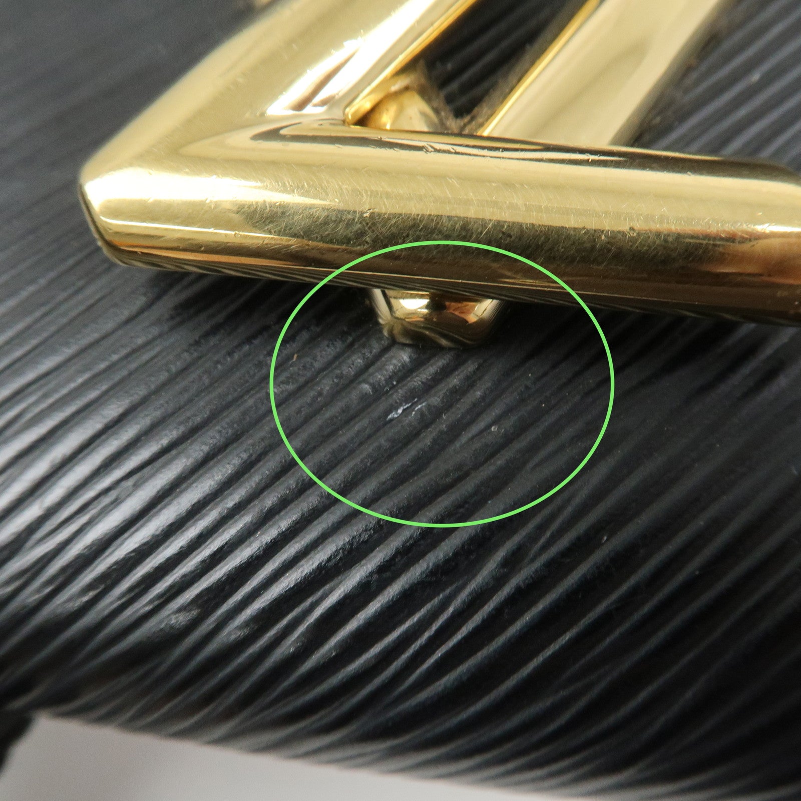 Louis Vuitton Epi Portefeuille Twist Chain Wallet Noir Black N64798