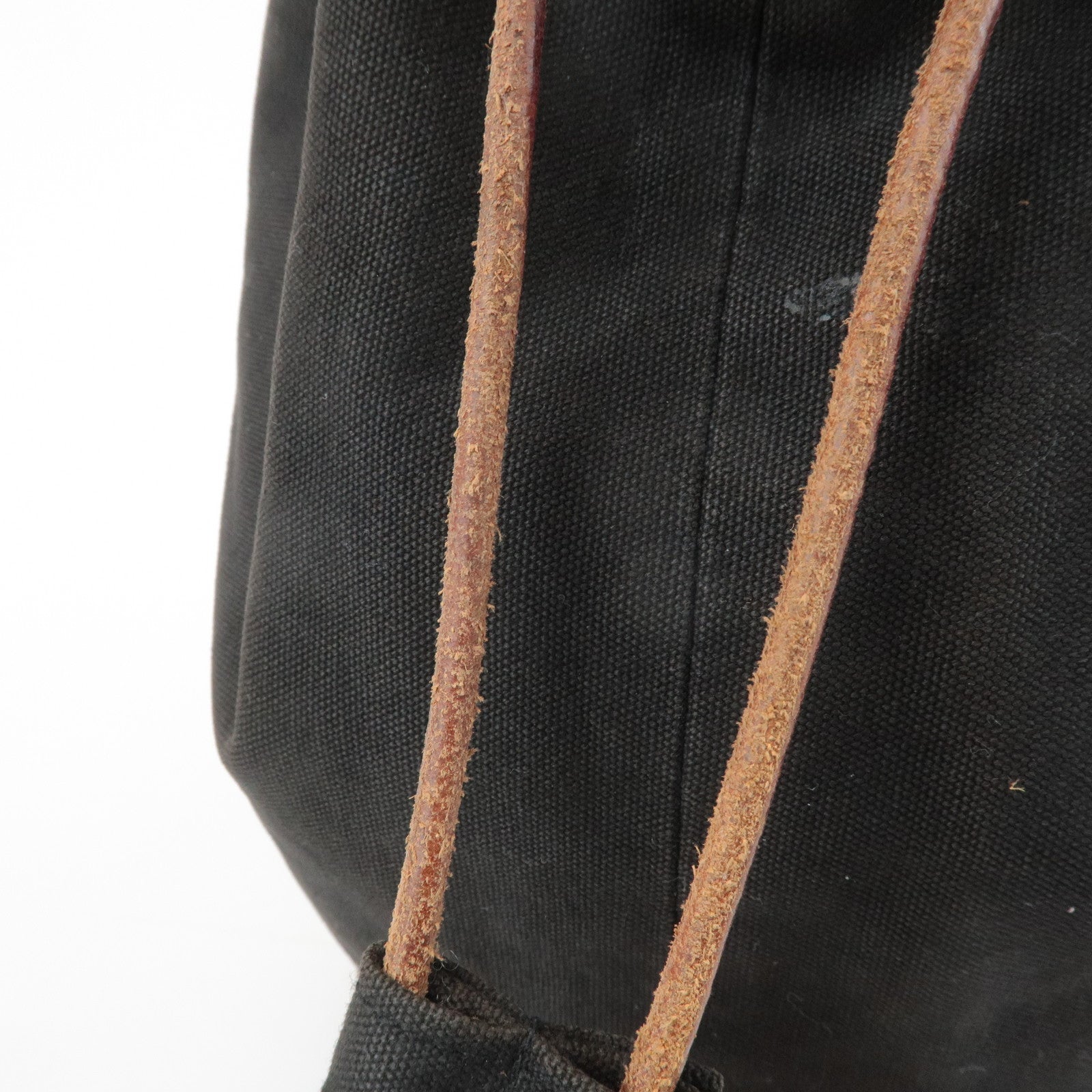 HERMES Canvas Leather Porochon Mimil PM Shoulder Bag Brown Used