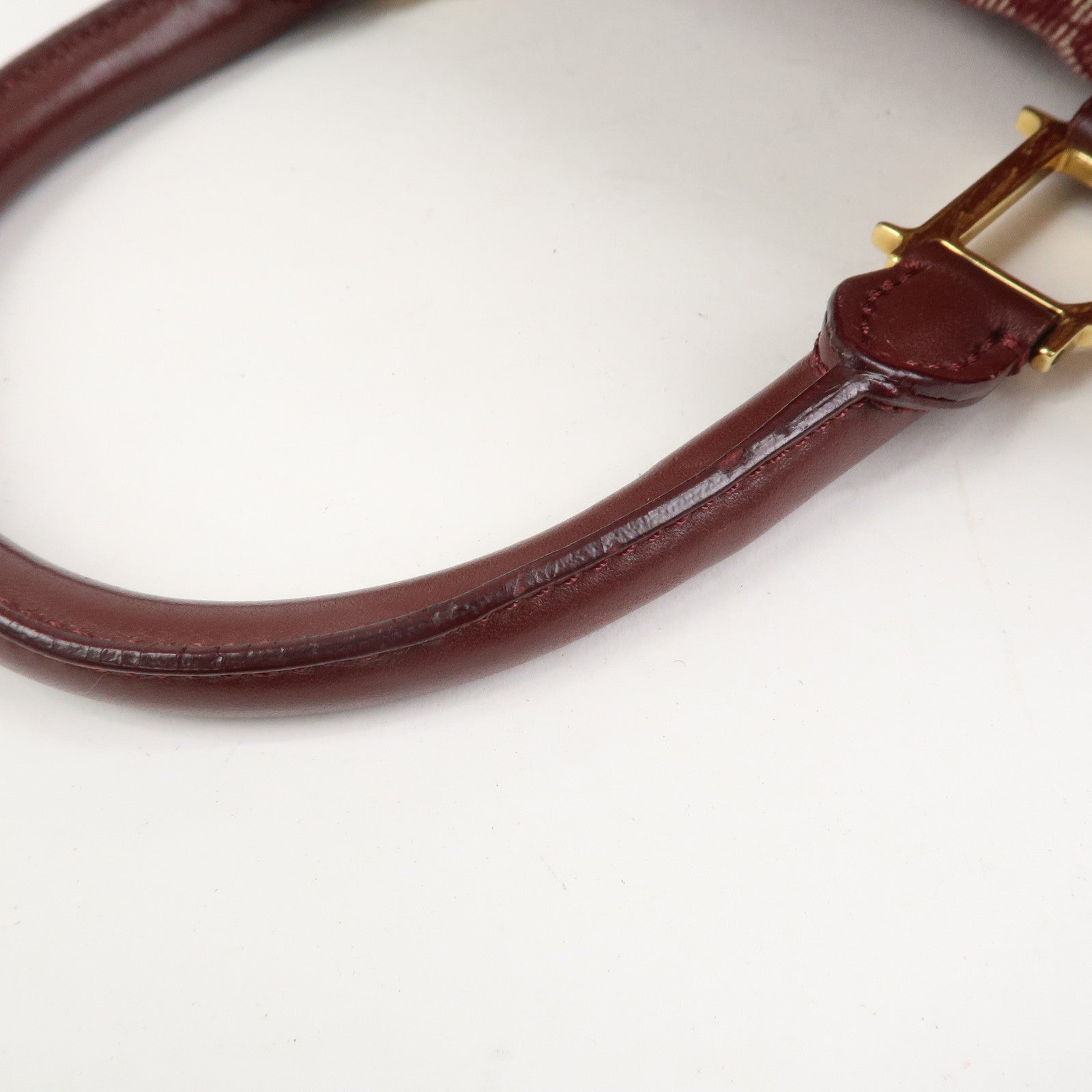 Christian Dior Trotter Jacguard Canvas Leather Boston Hand Bag Red