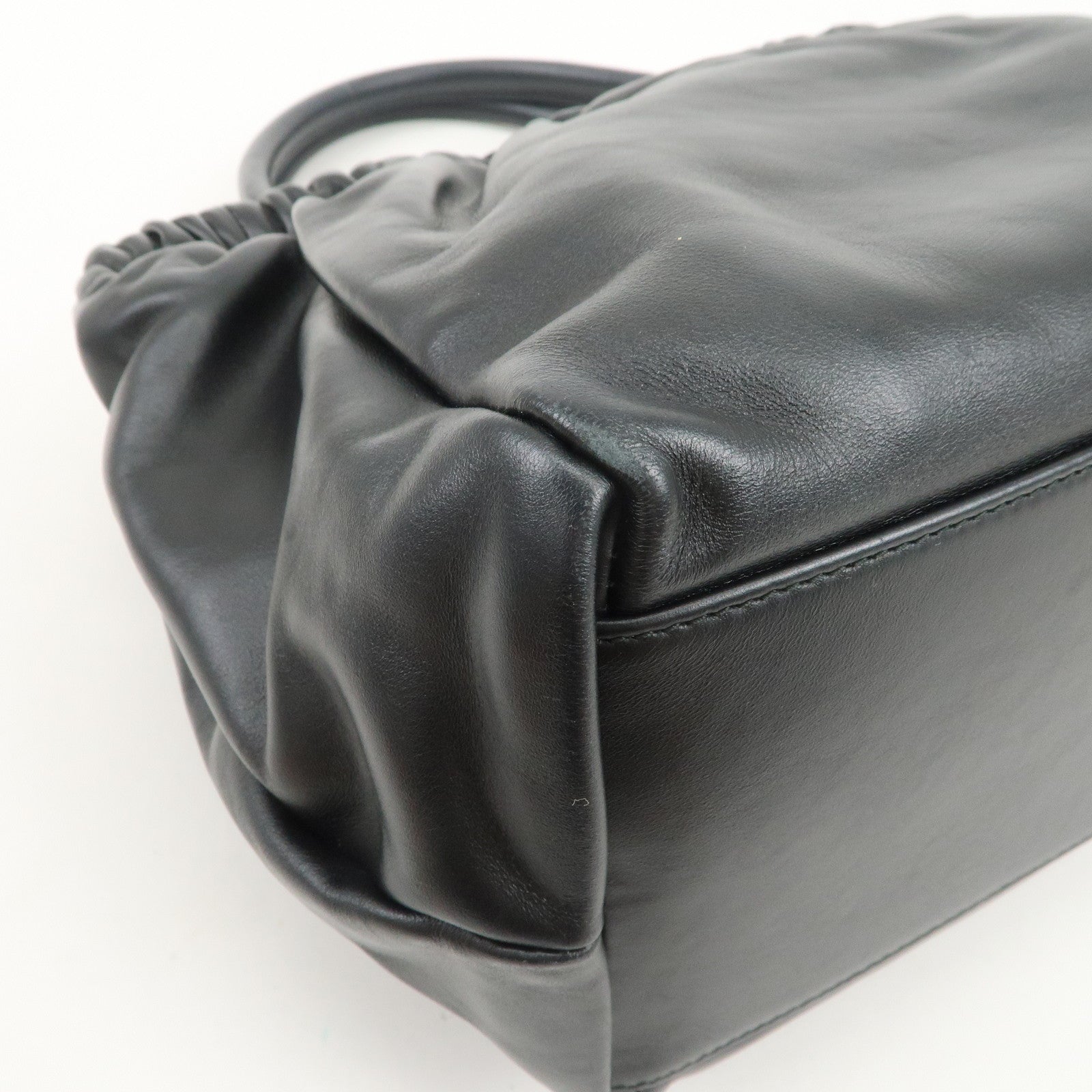 Ferragamo Vara Ribbon Leather 2Way Bag Hand Bag Shoulder Bag Black