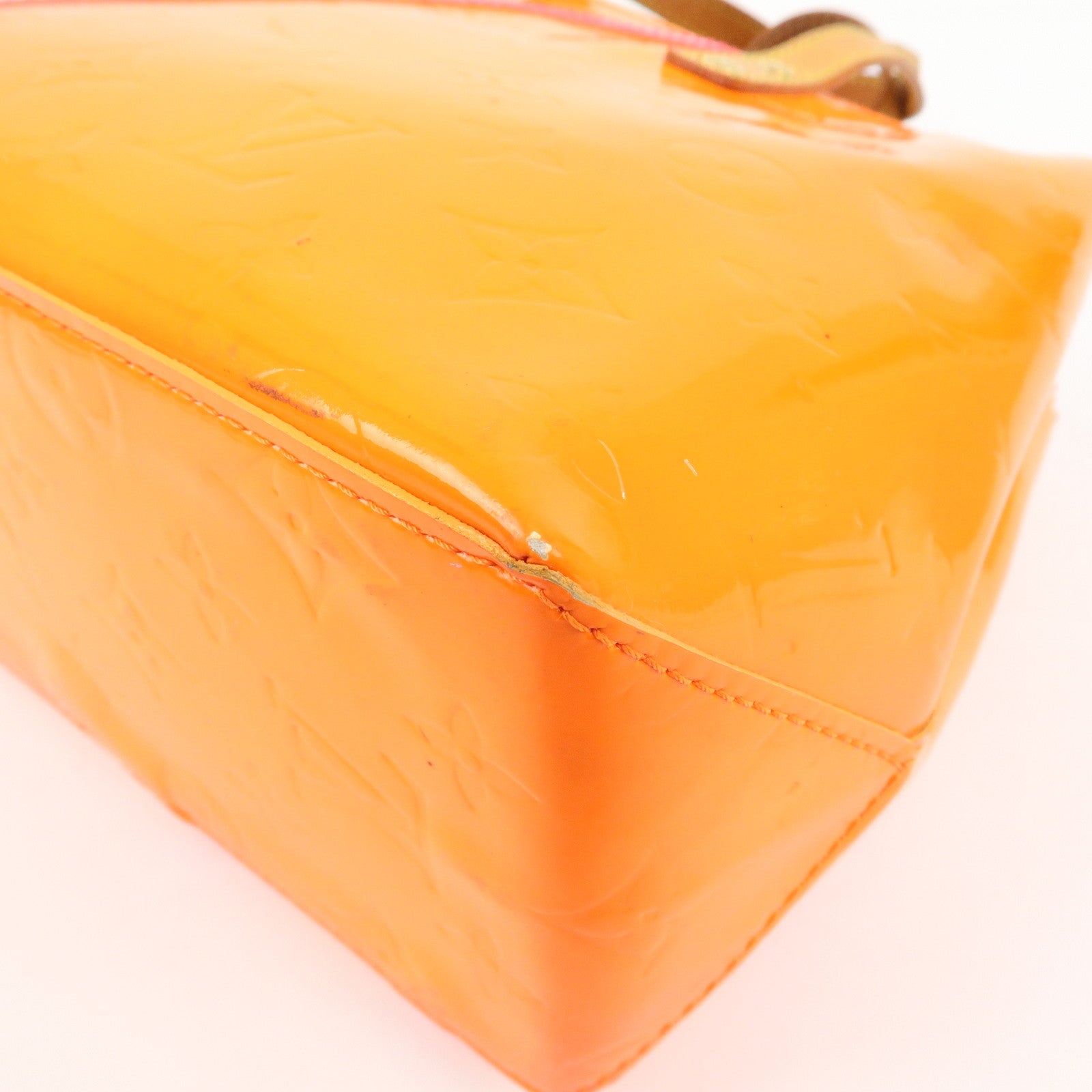 Louis Vuitton Monogram Vernis Leather Lead PM Hand Bag Orange