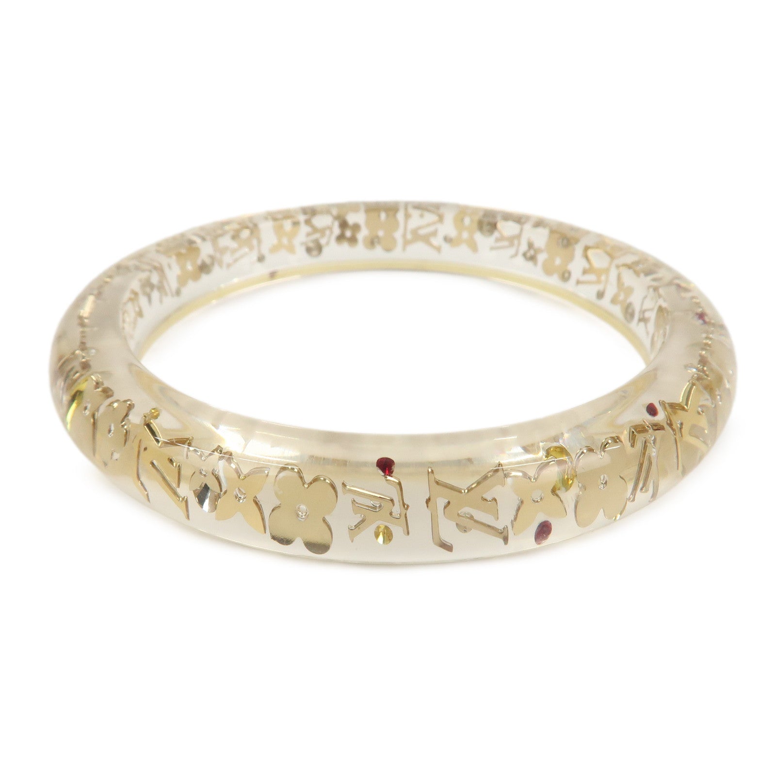 Louis Vuitton Bracelet Inclusion TPM Bangle Transparent Gold M65202