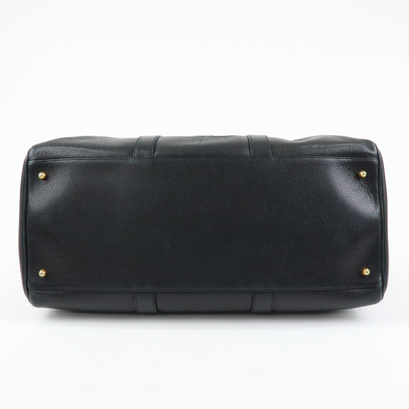 CHANEL COCO Mark Caviarskin Boston Bag Hand Bag Travel Bag Black