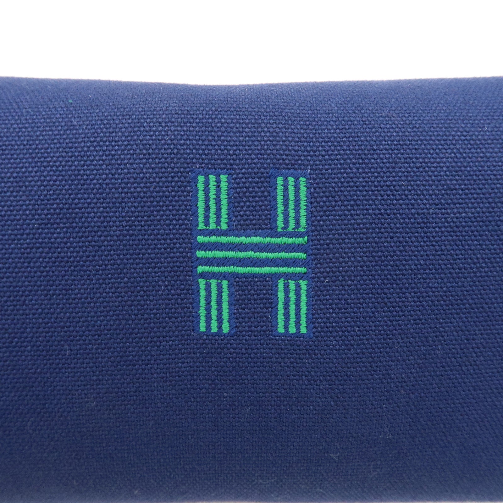 HERMES Canvas Bride A Brac PM Hand Bag Green Navy Used