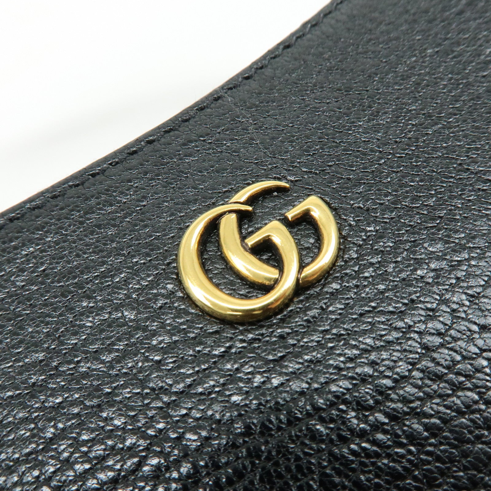 GUCCI GG Marmont Leather Small Hand Bag Black 139076