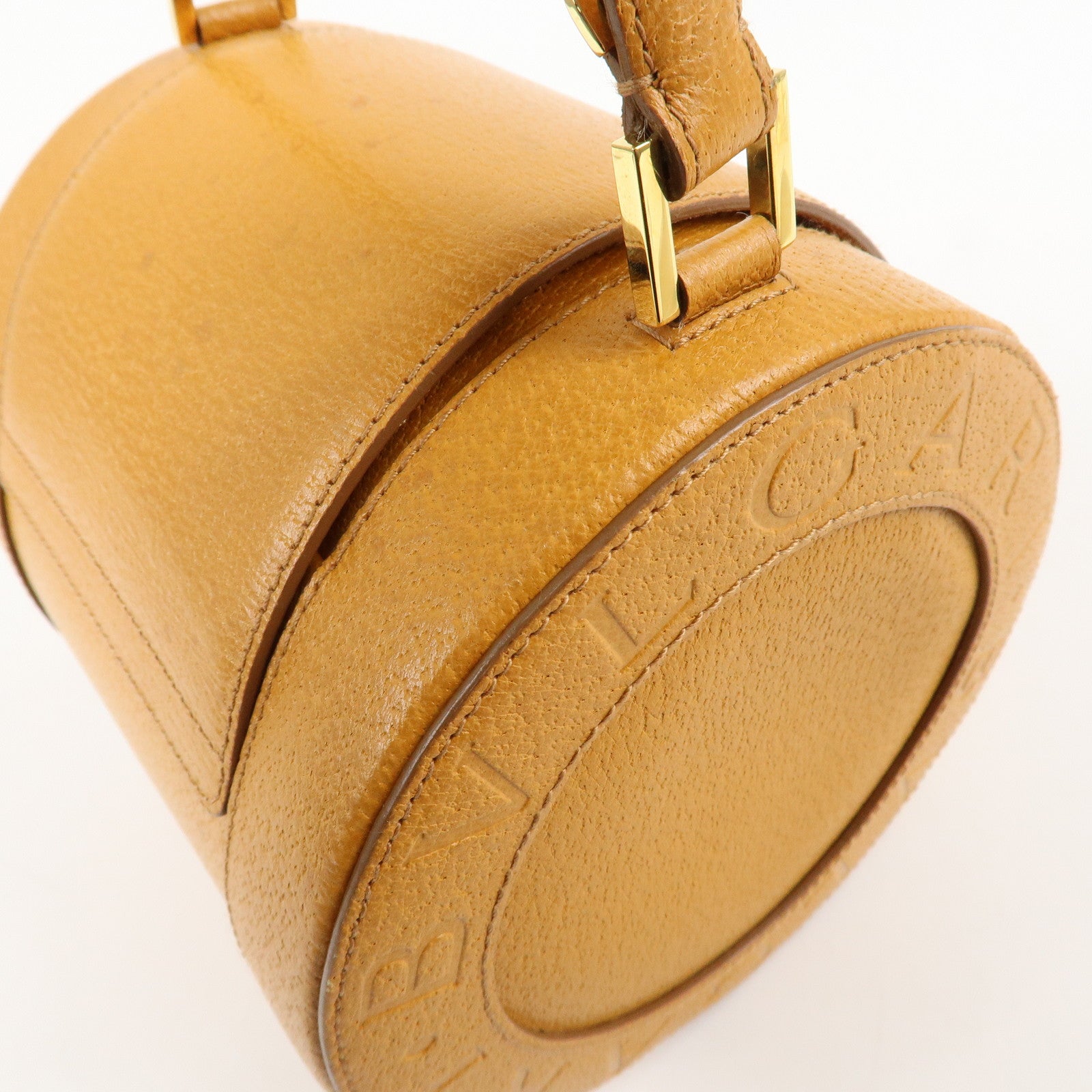 BVLGARI B-zero1 Drum Shoulder Bag Mustard Yellow Used