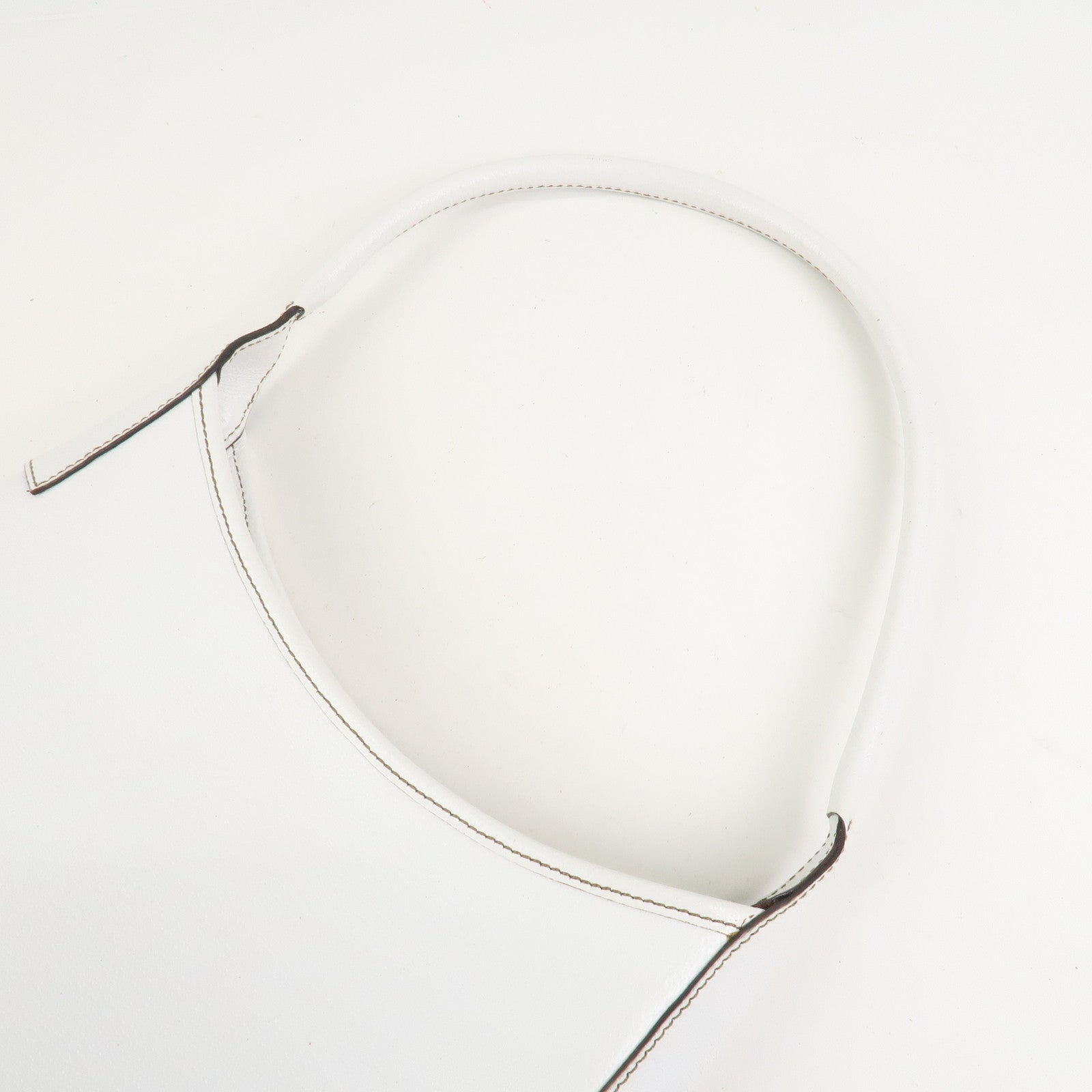 Ferragamo Logo Leather Shoulder Bag Hand Bag White