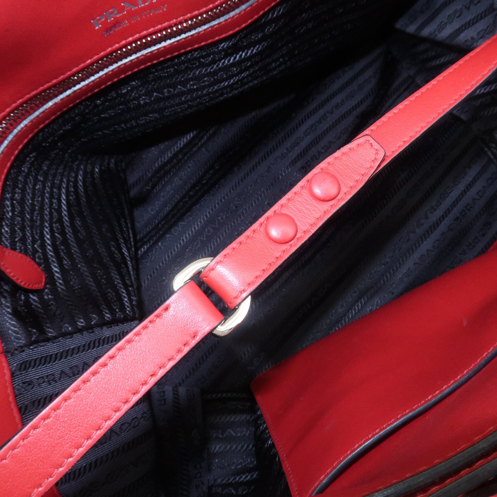 PRADA Logo Leather 2Way Bag Tote Bag Hand Bag Shoulder Bag 1BG041