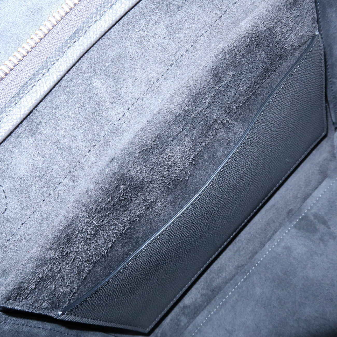 CELINE Belt Bag Calf Leather Micro 2WAY Hand Bag Shoulder Bag Grey