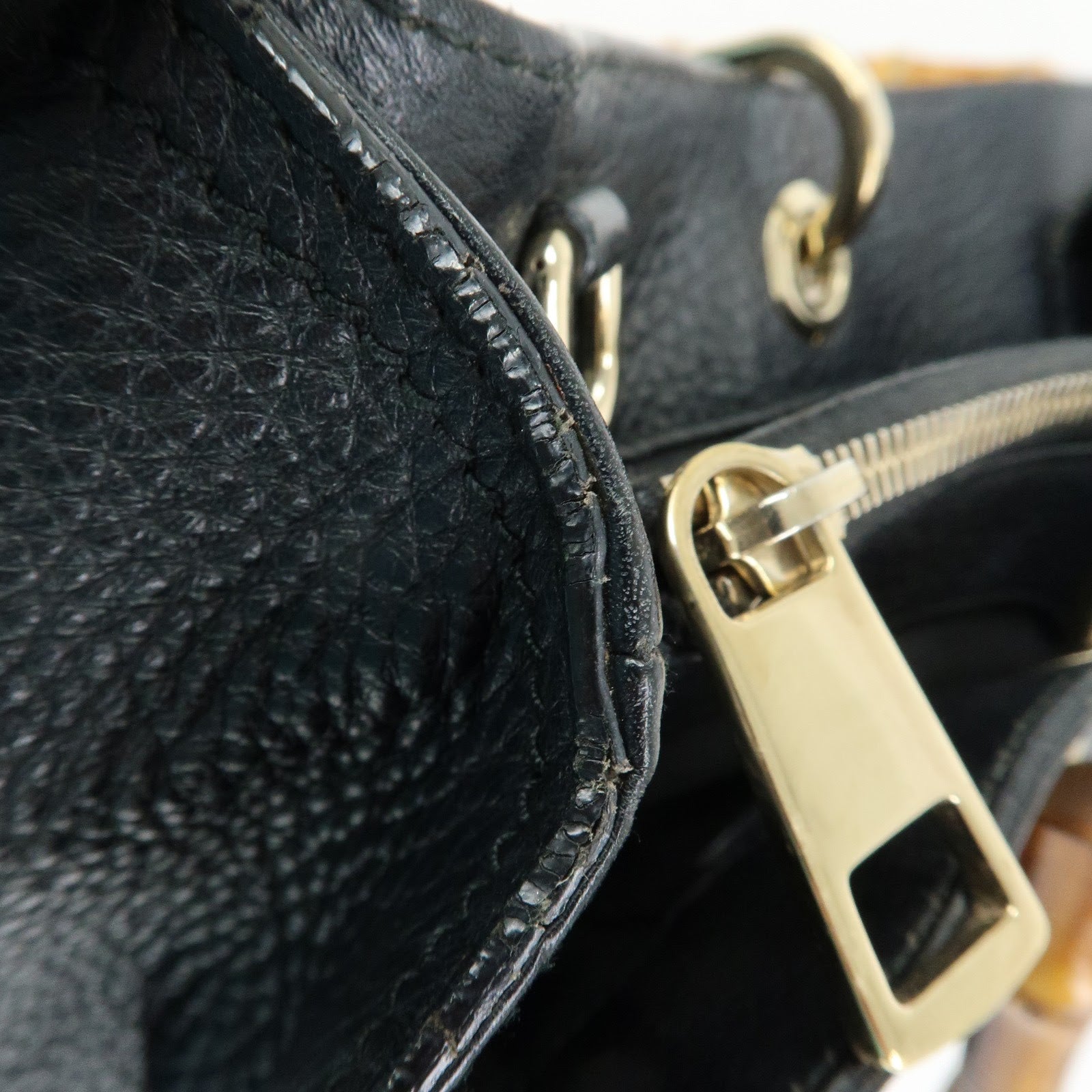 GUCCI Bamboo Shopper Medium Leather 2Way Hand Shoulder Bag 323660