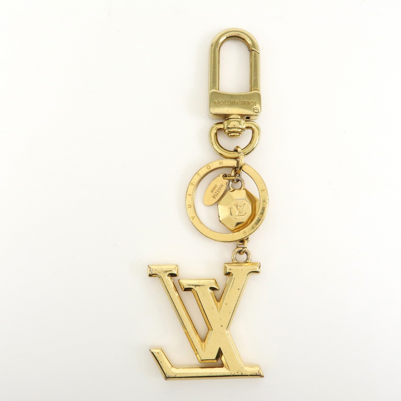 Louis Vuitton Porte Cles LV Facettes Metal Bag Charm Gold M65216