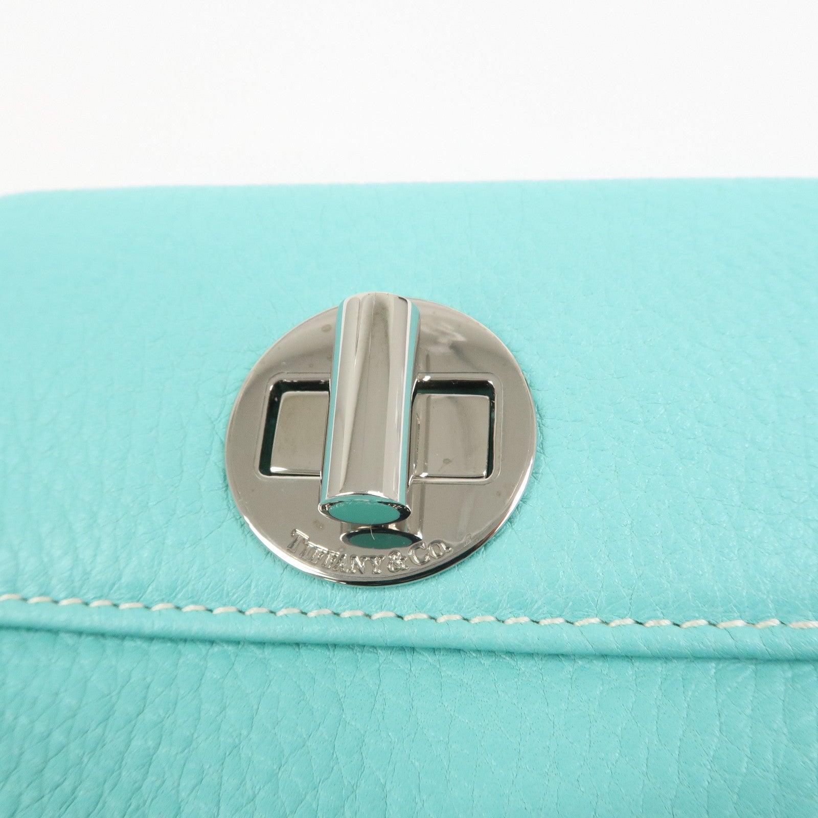 Tiffany & Co Leather Compact Bi-fold Wallet Tiffany Light Blue