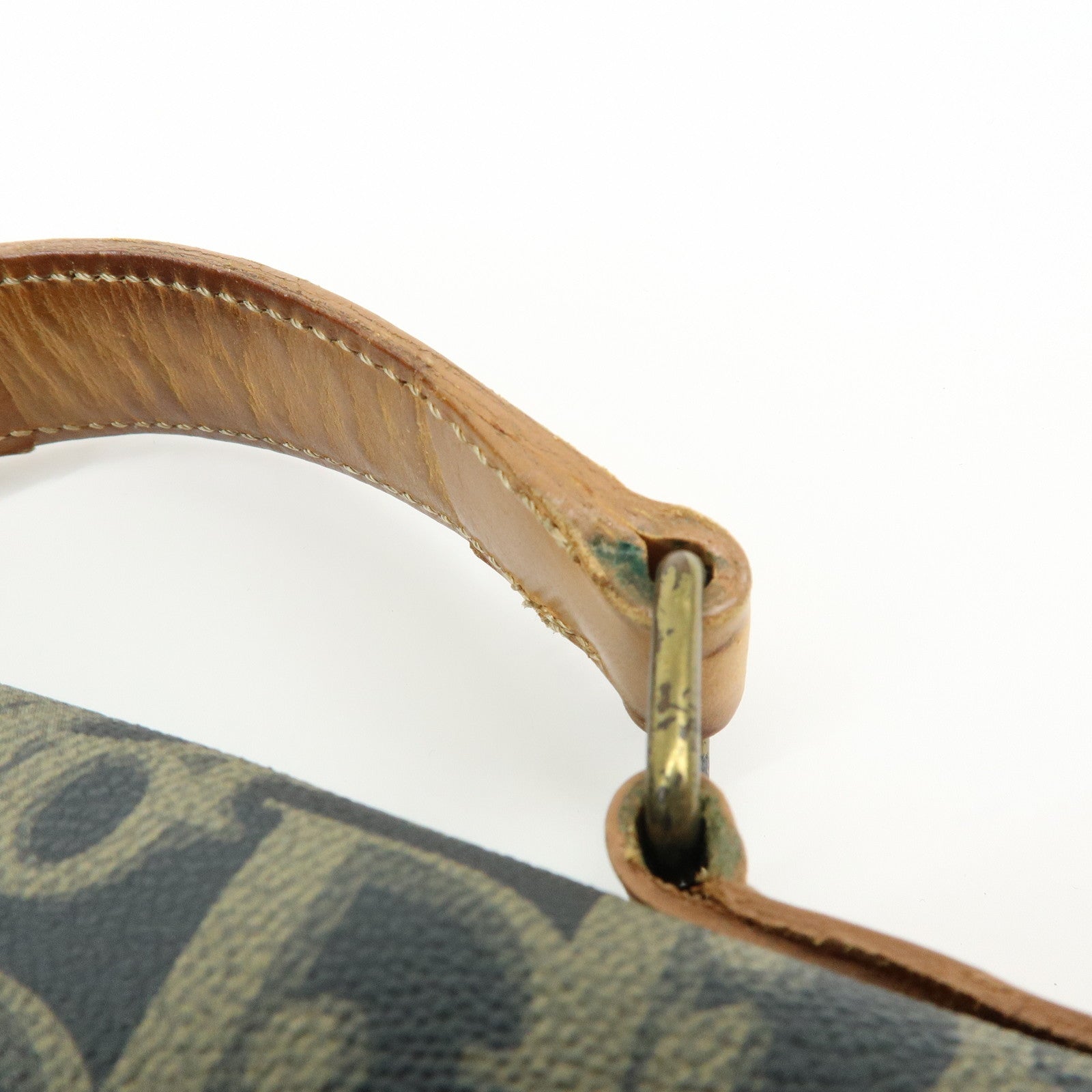 Christian Dior Trotter PVC Leather 2Way Bag Shoulder Bag Navy Brown