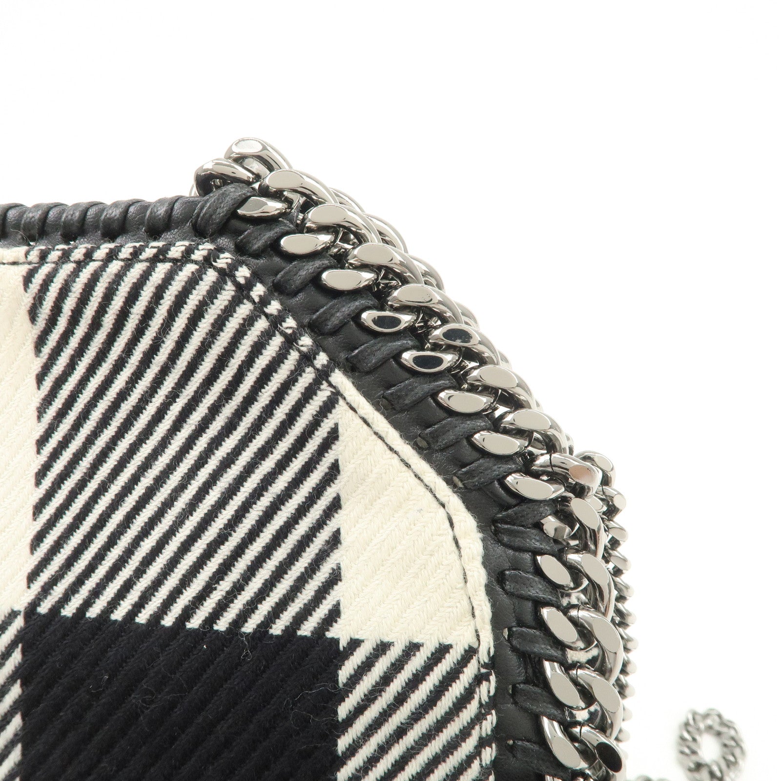 STELLA MCCARTNEY Wool Falabella 2Way Bag Hand Bag Black White