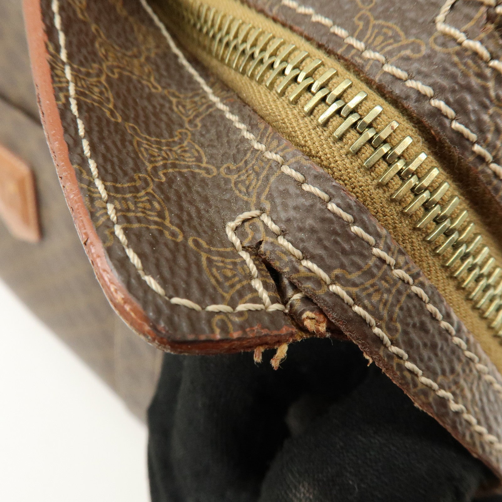 CELINE Macadam PVC Leather Tote Bag Shoulder Bag Brown