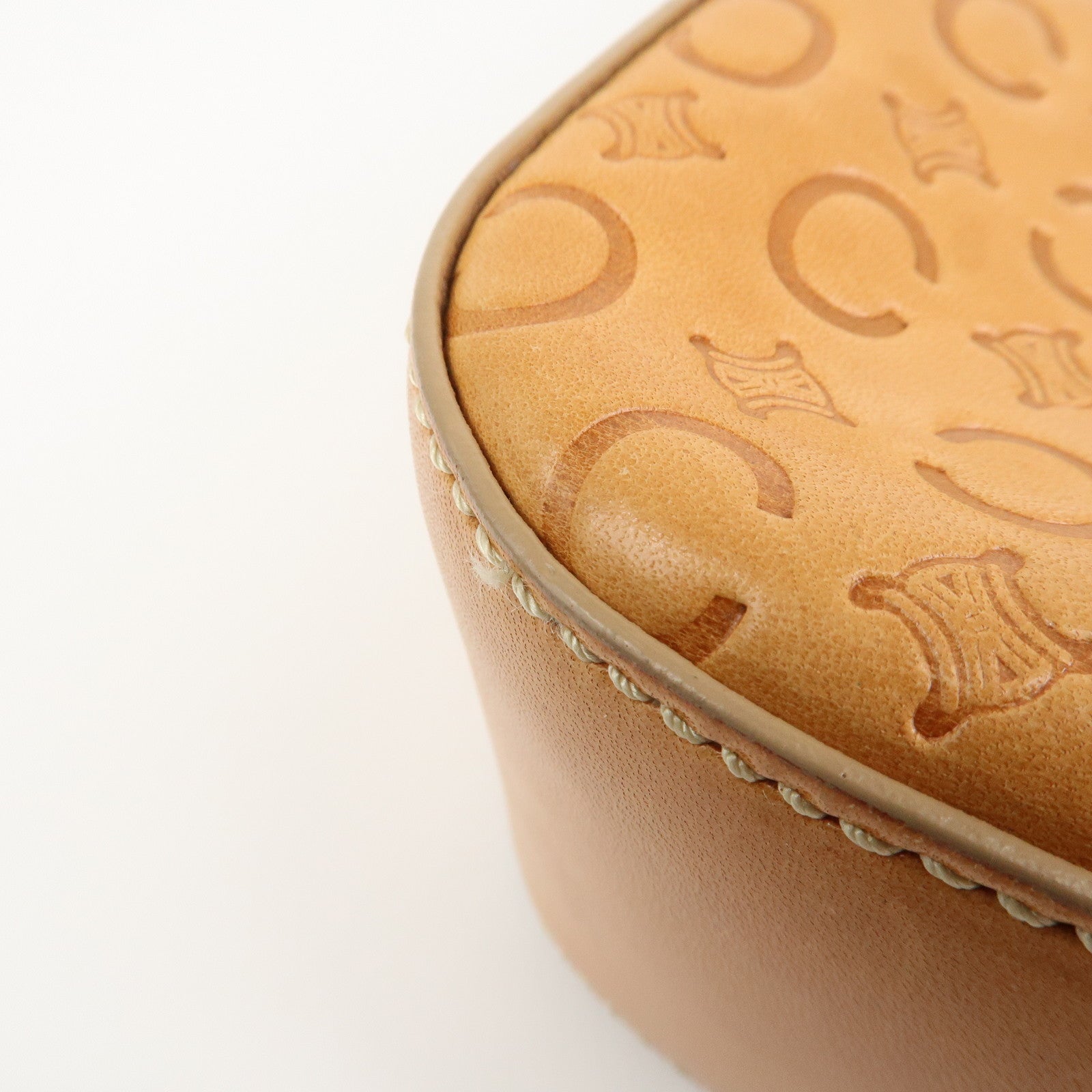 CELINE C Macadam Leather Shouler Bag Hand Bag Beige