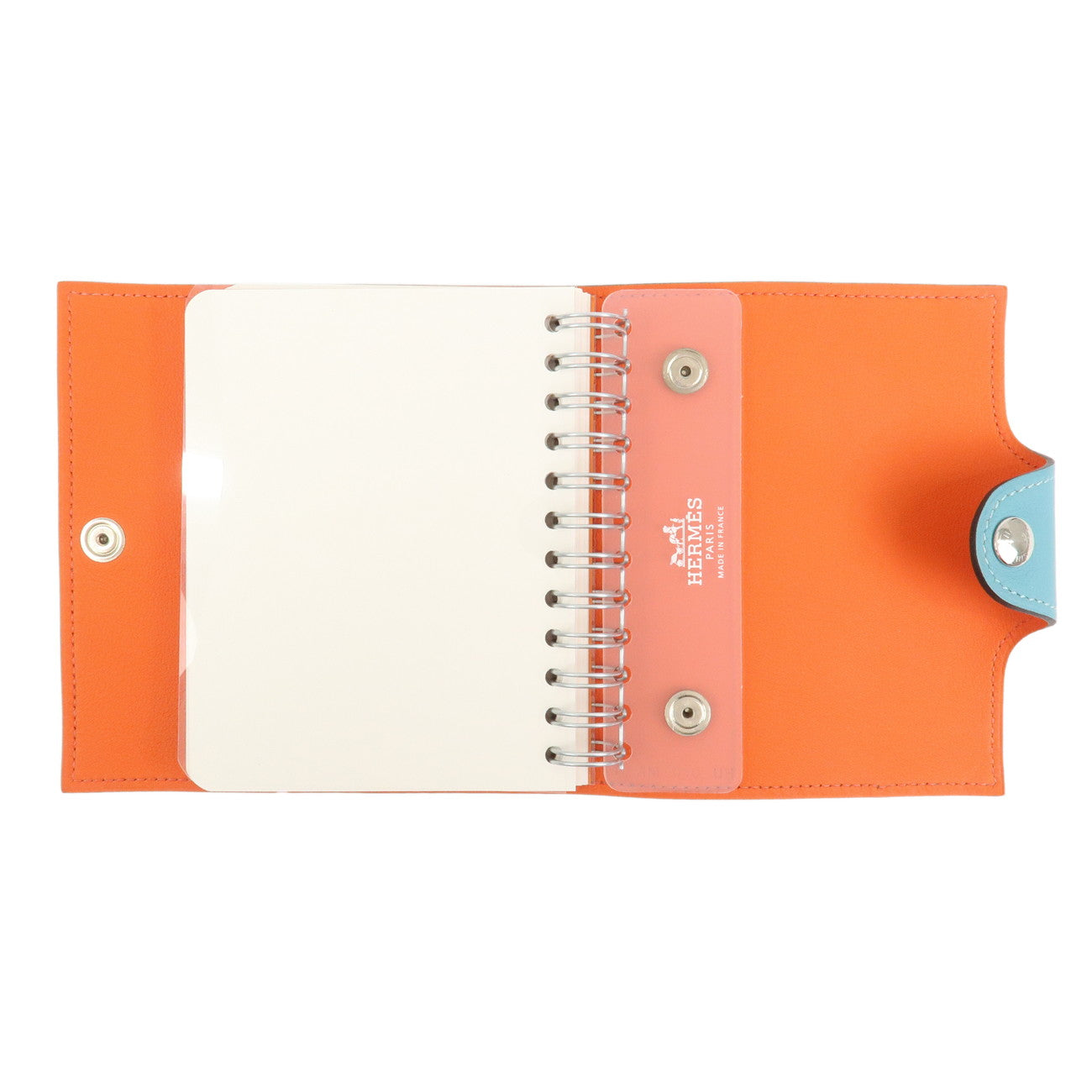 HERMES Ulysse PM Leather Agenda Planner Cover Light Blue Orange