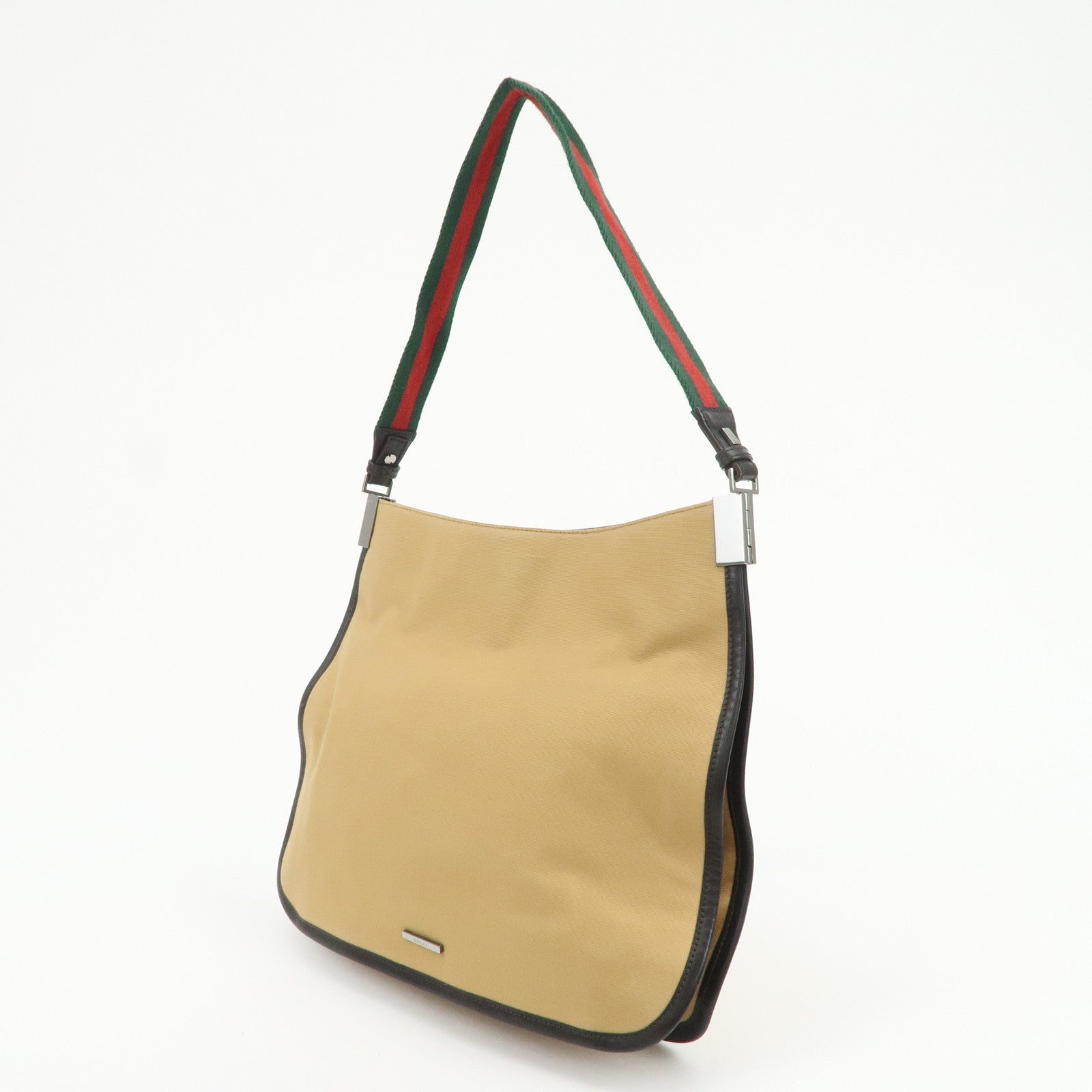 GUCCI Sherry Canvas Leather Shoulder Crossbody Bag Beige 001.4321