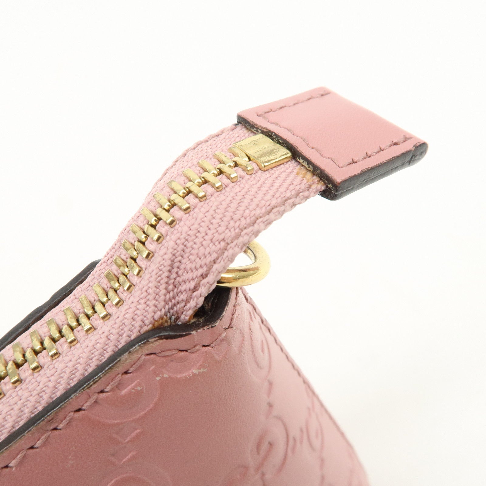 GUCCI Guccissima Leather Logo Chain Shoulder Bag Pink 428449