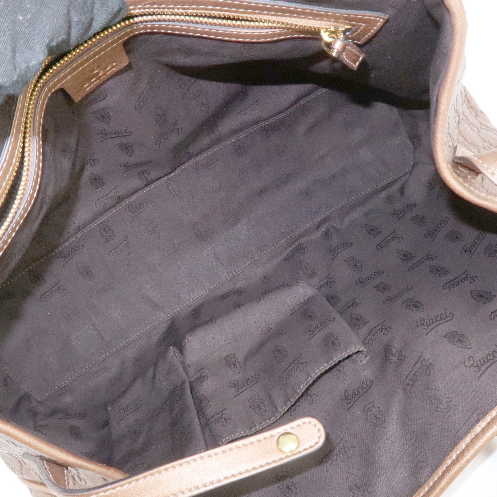 GGUCCI GG Twins Guccissima Leather Tote Bag Bronze 232957