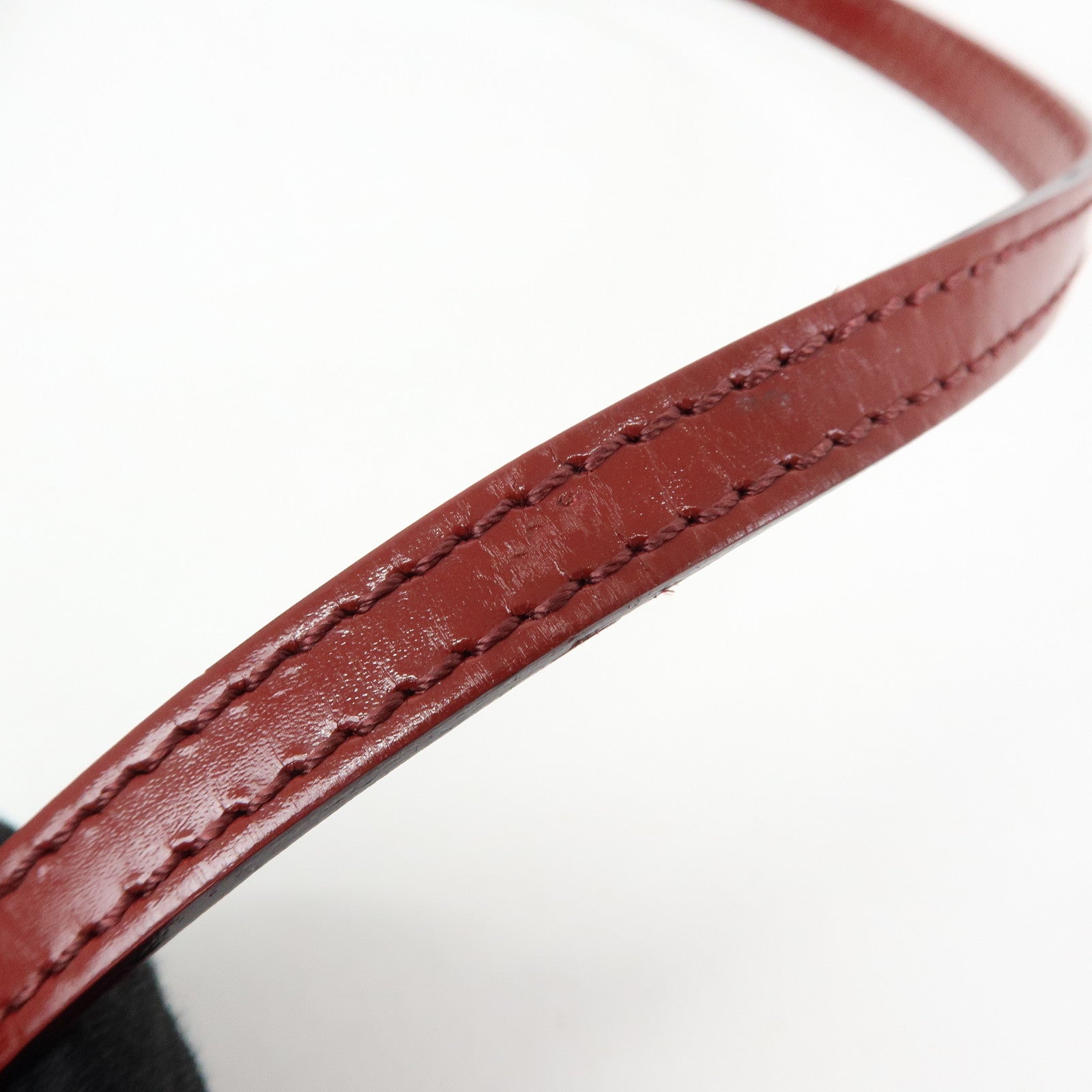 BURBERRY Denim Patent Leather Shoulder Bag Hand Bag Black Bordeaux