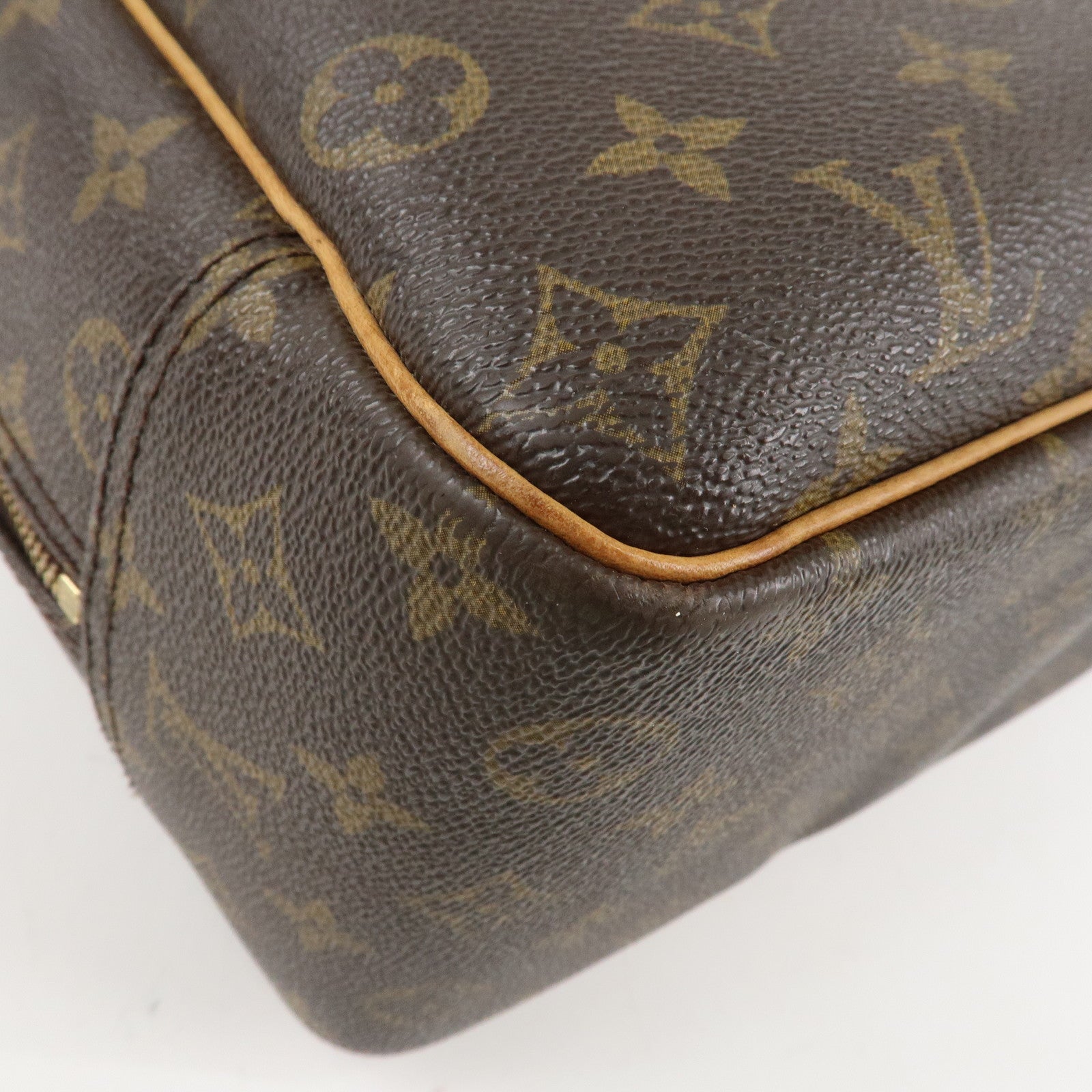 Louis Vuitton Monogram Deauville Hand Bag Brown M47270 Used