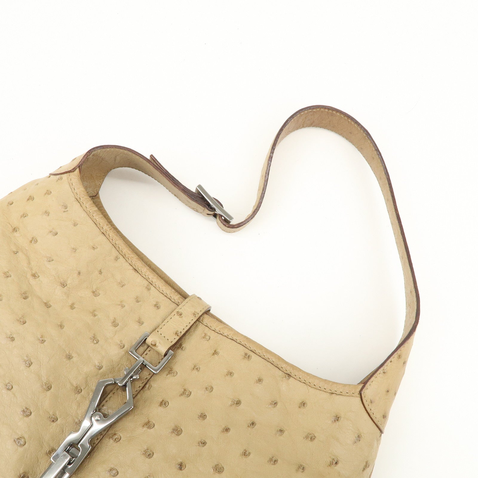 GUCCI Kandensky Leather Shoulder Bag Hand Bag Beige 001・4057