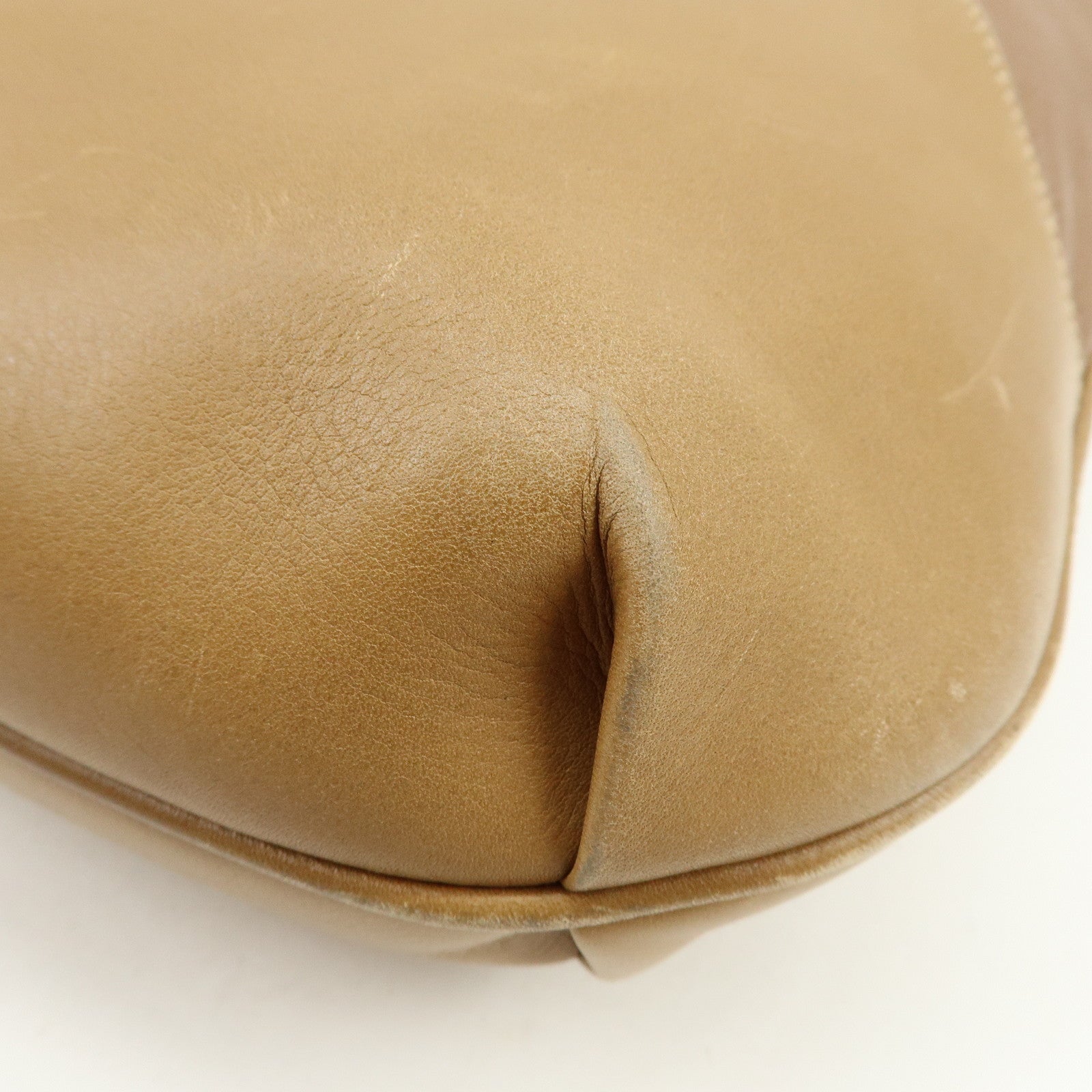 GUCCI Old Gucci Bamboo Leather Hand Bag Brown 26.000.5686