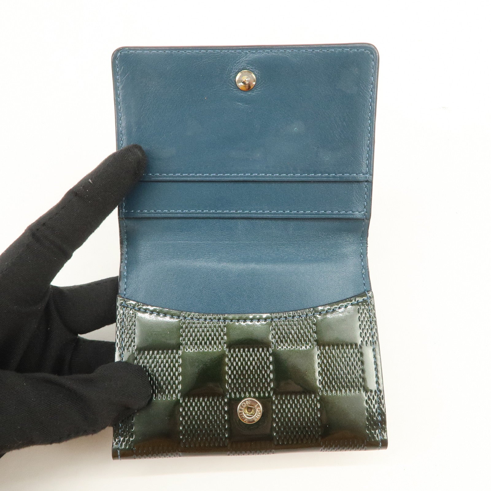 Louis Vuitton Damier Vernis Ludlow Coin Case Petrol Blue M92136