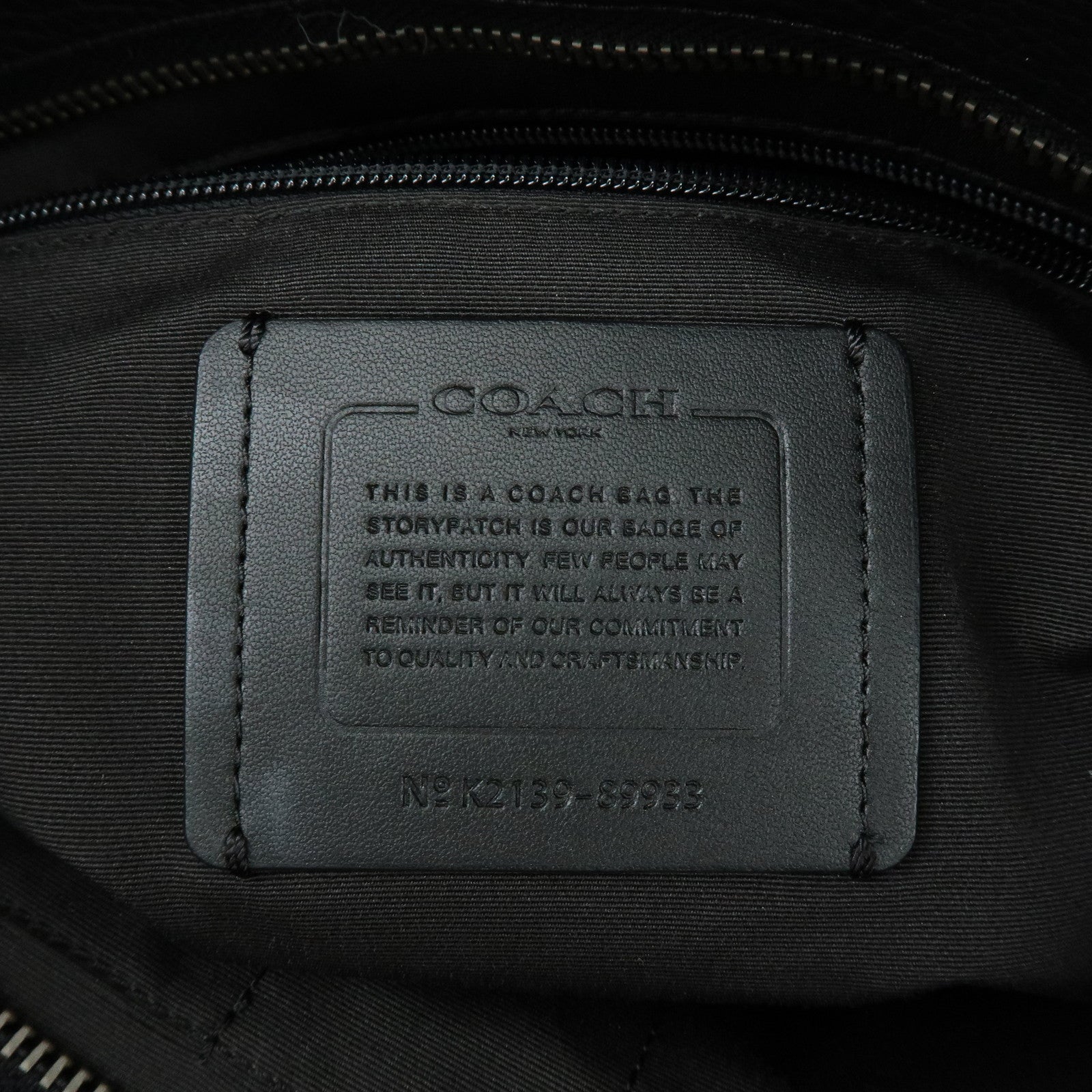 COACH Leather Tote Bag Hand Bag Shoulder Bag Black