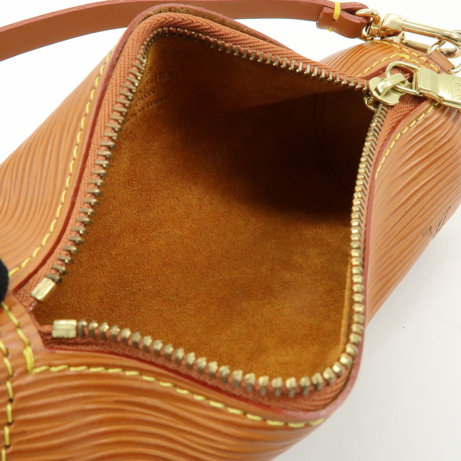 Louis Vuitton Epi Soufflot Hand Bag Shoulder Bag Zipang Gold M52228