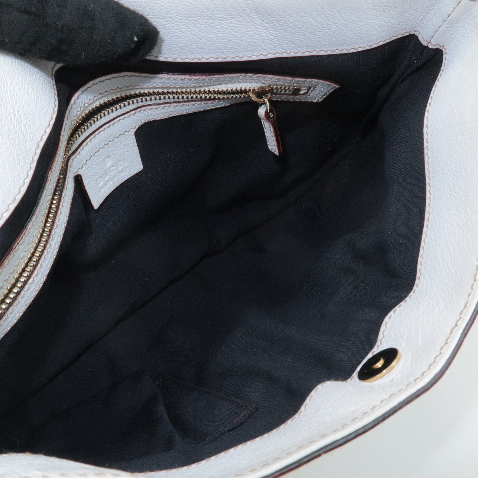 GUCCI Sherry Leather Chain Shoulder Bag Hand Bag White 153011 Used