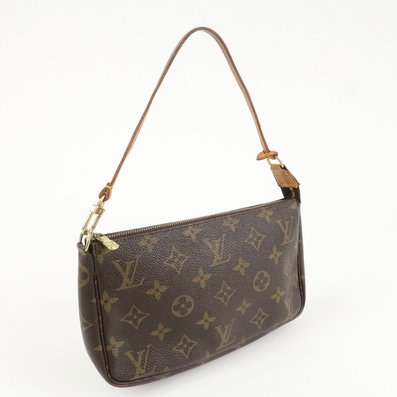 Louis Vuitton Monogram Pochette Accessoires Hand Bag Brown M51980 Used