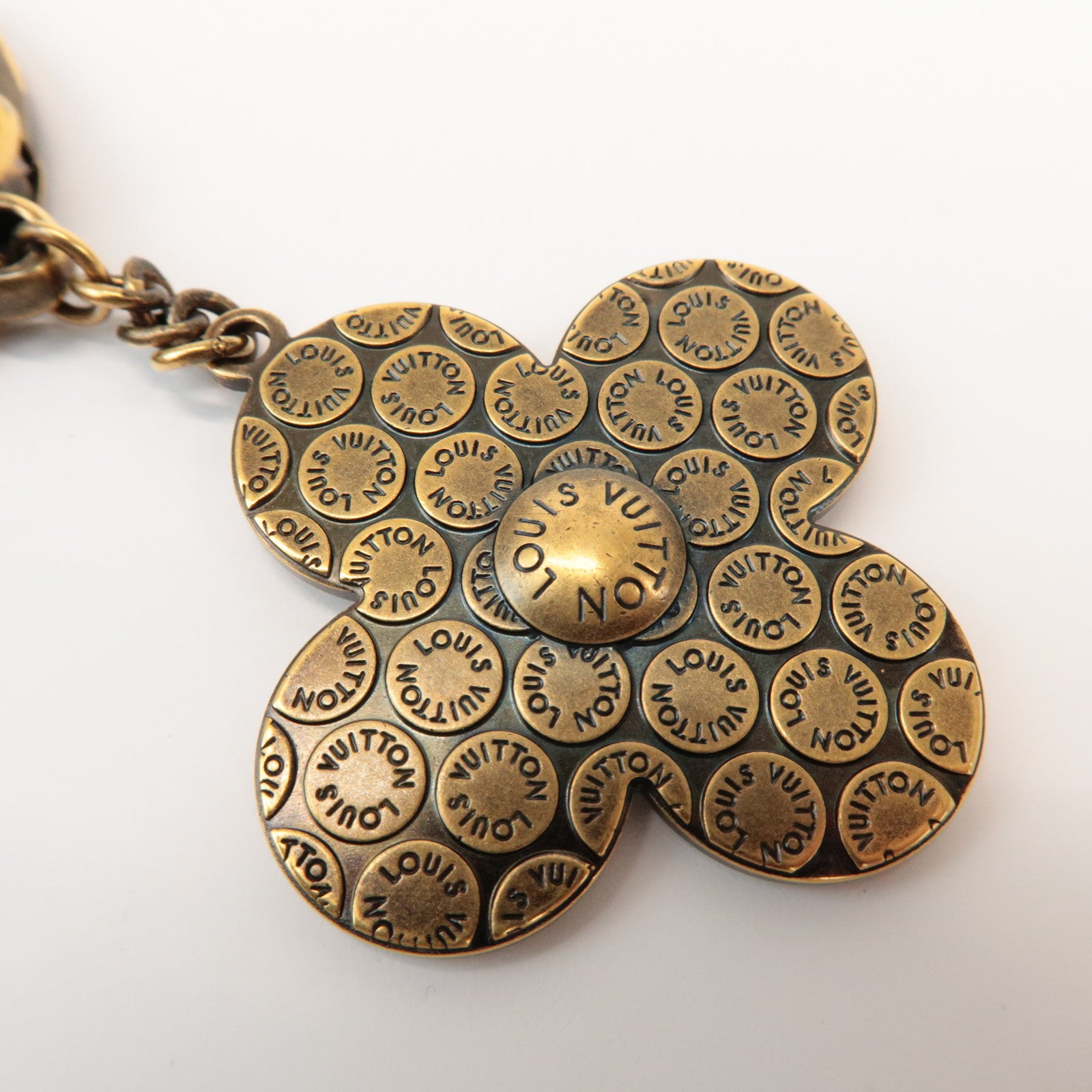 Louis Vuitton Bijoux Sac Lock Flower Metal Plastic Key Chain M65851