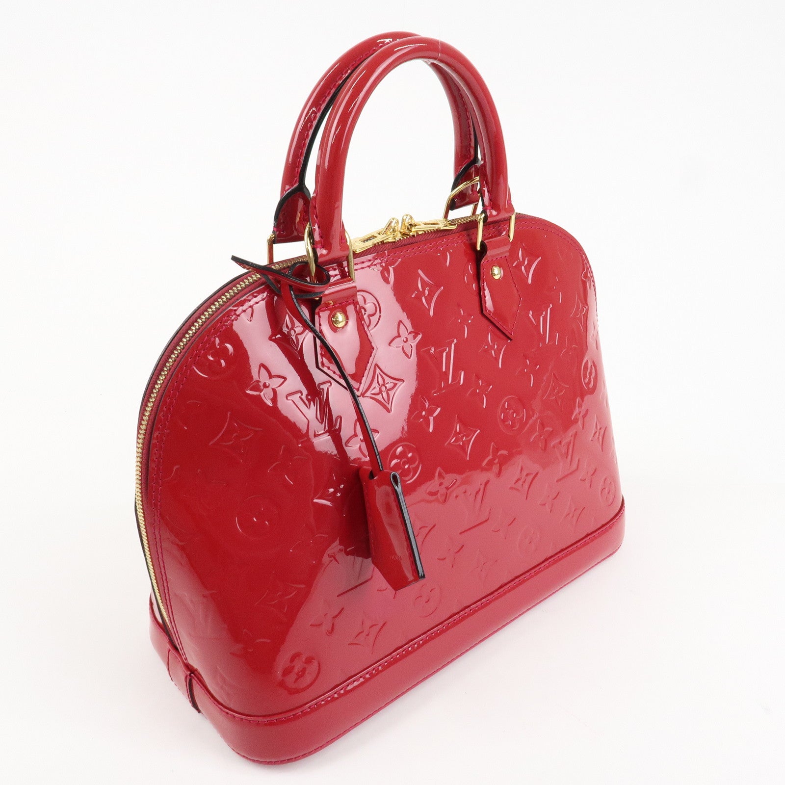 Louis Vuitton Monogram Vernis Alma PM Hand Bag Red M91693 Used