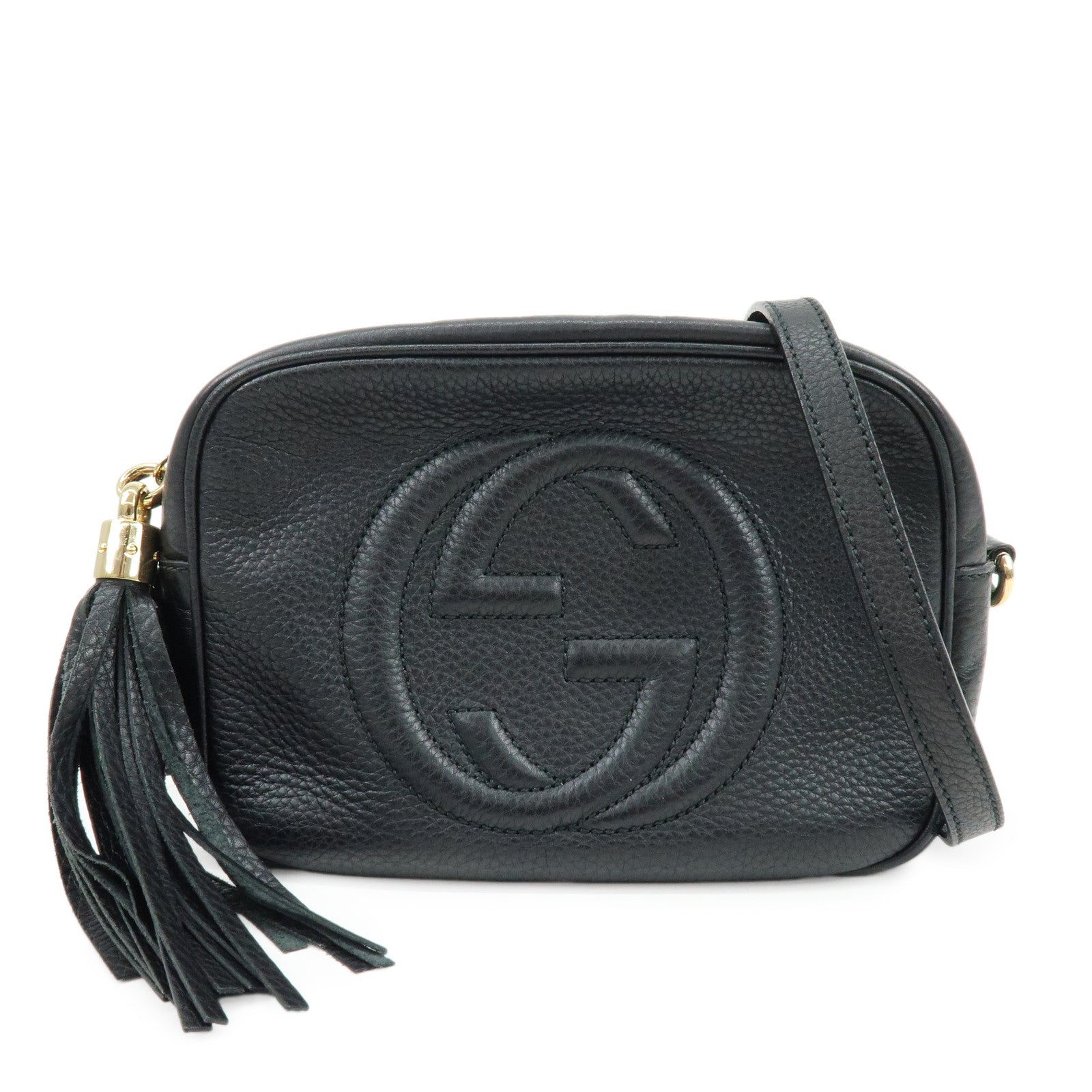 GUCCI SOHO Leather Small Disco Bag Shoulder Bag Black 308364