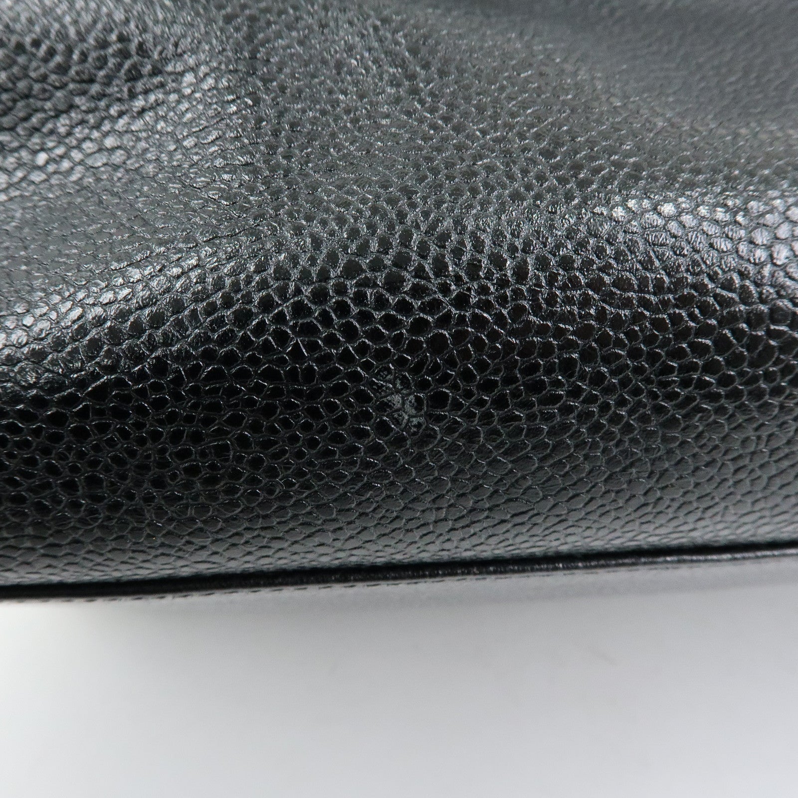 CHANEL Large COCO Mark Cavairskin Shoulder Bag Black