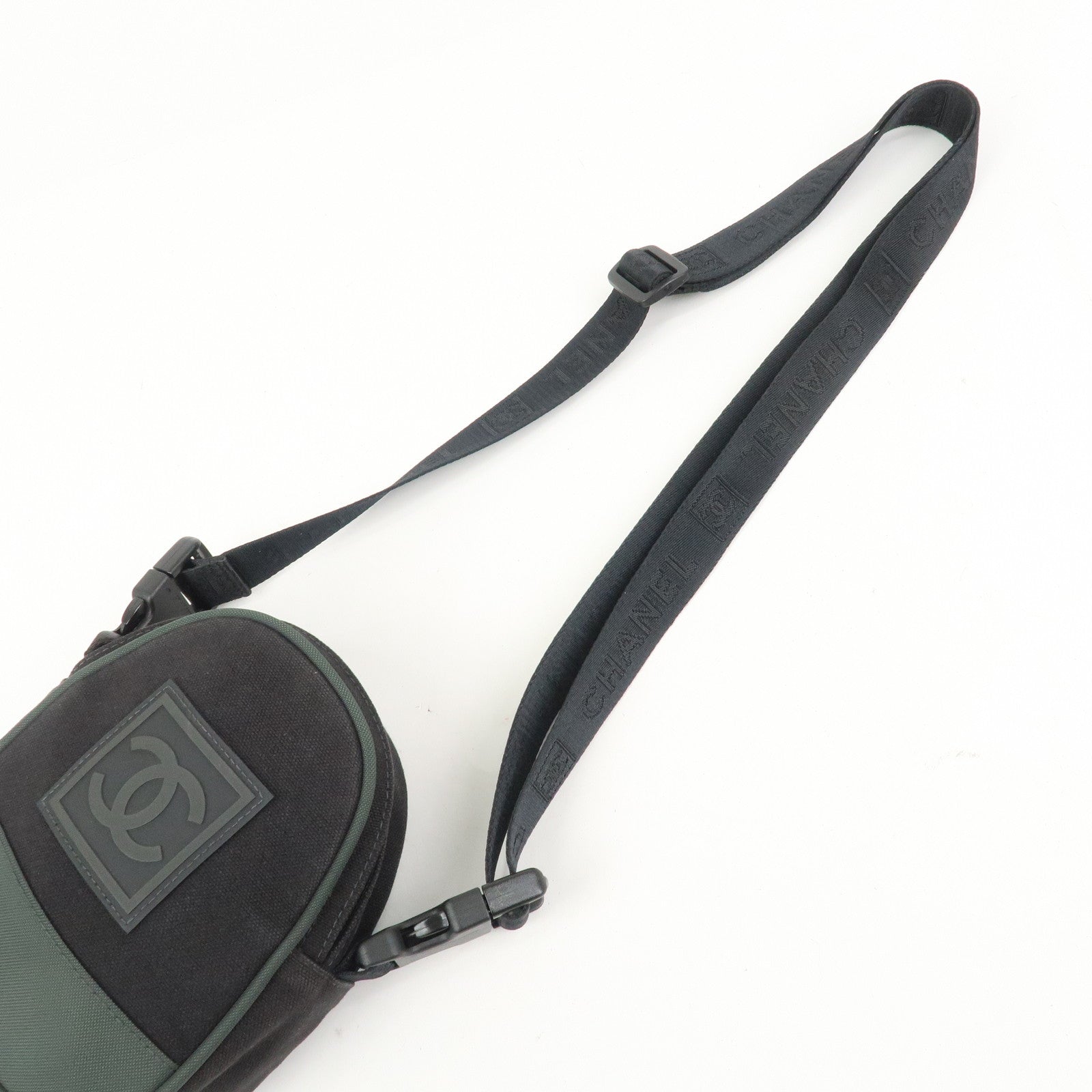CHANEL Sport Line COCO Mark Canvas Shoulder Bag Black A23300