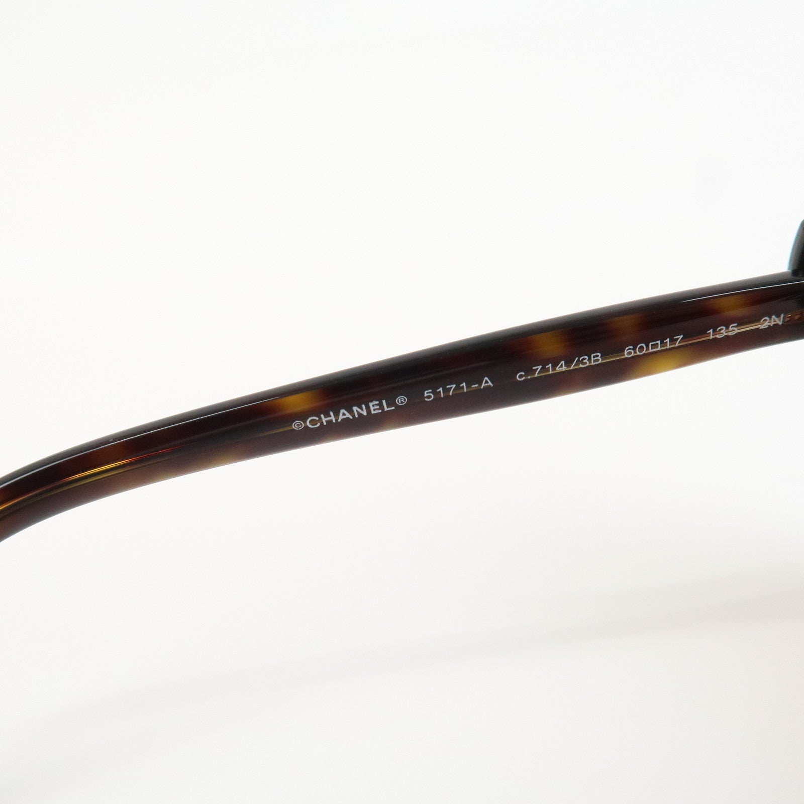 CHANEL CC Bow Sunglasses Tortoiseshell 5171-A c.714/3B 60□17