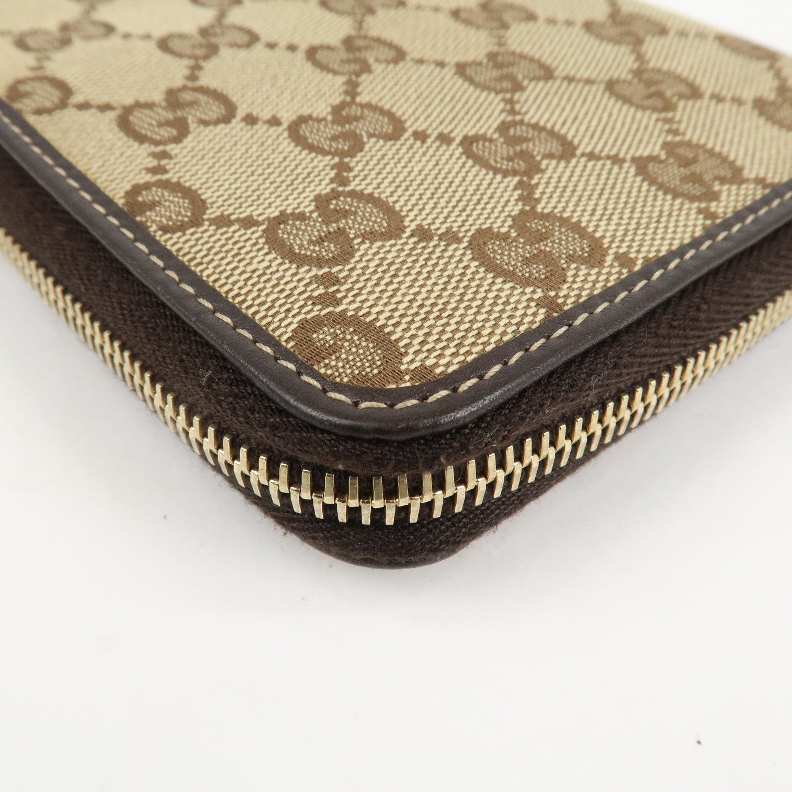 GUCCI GG Canvas Leather Planner Cover Brown Beige Gold HDW 233152 Used