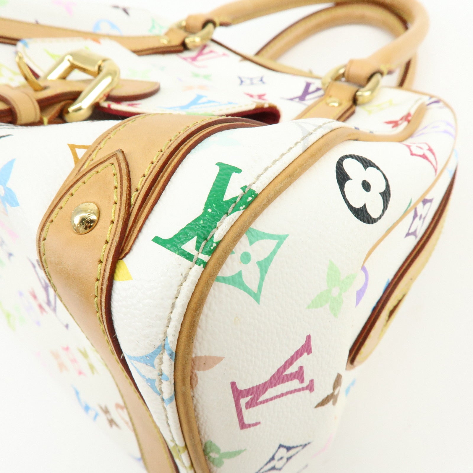 Louis Vuitton Monogram Multicolor Priscilla Hand Bag Blanc M40096 Auth Used F/S