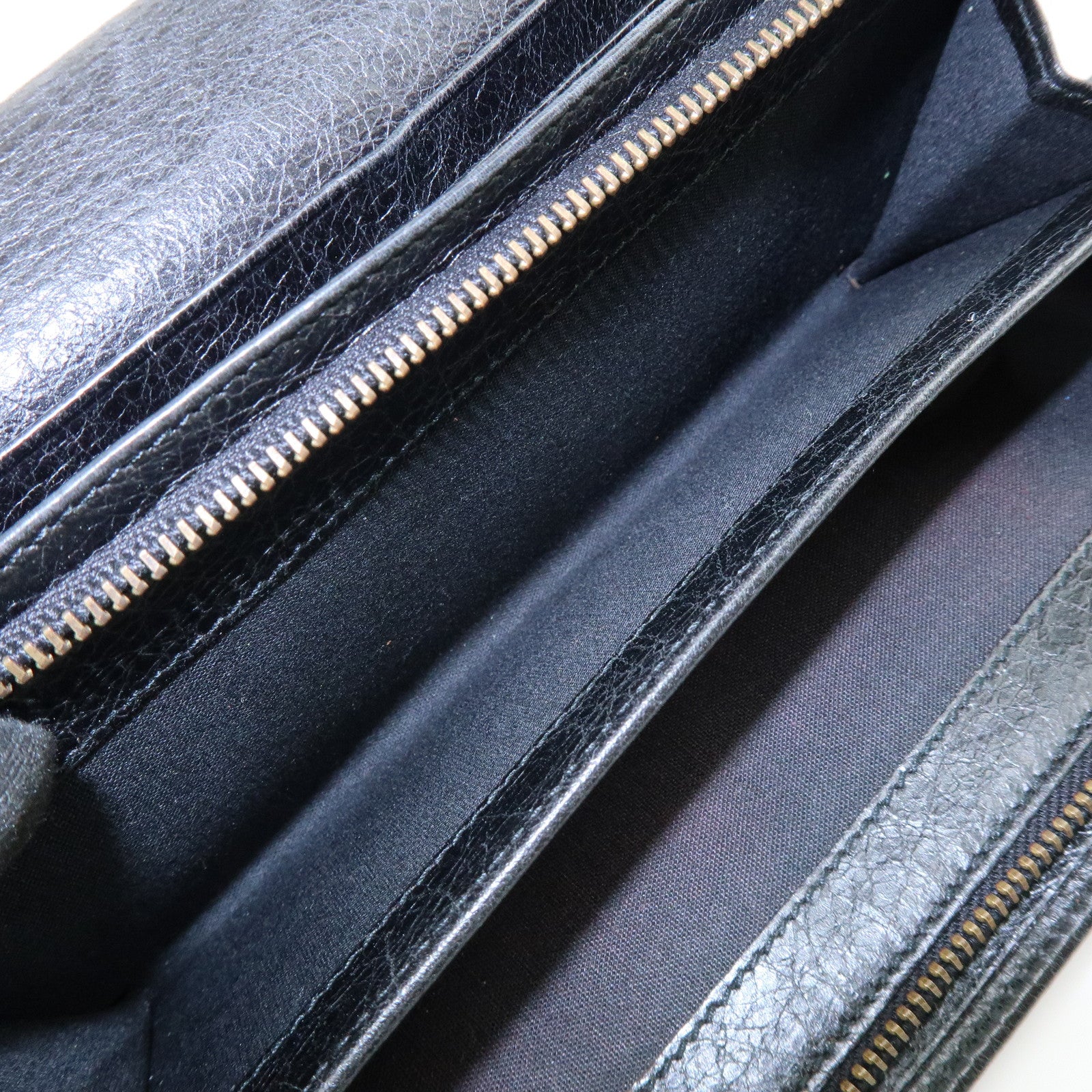 BALENCIAGA City Leather Bi-fold Long Wallet Black 253038