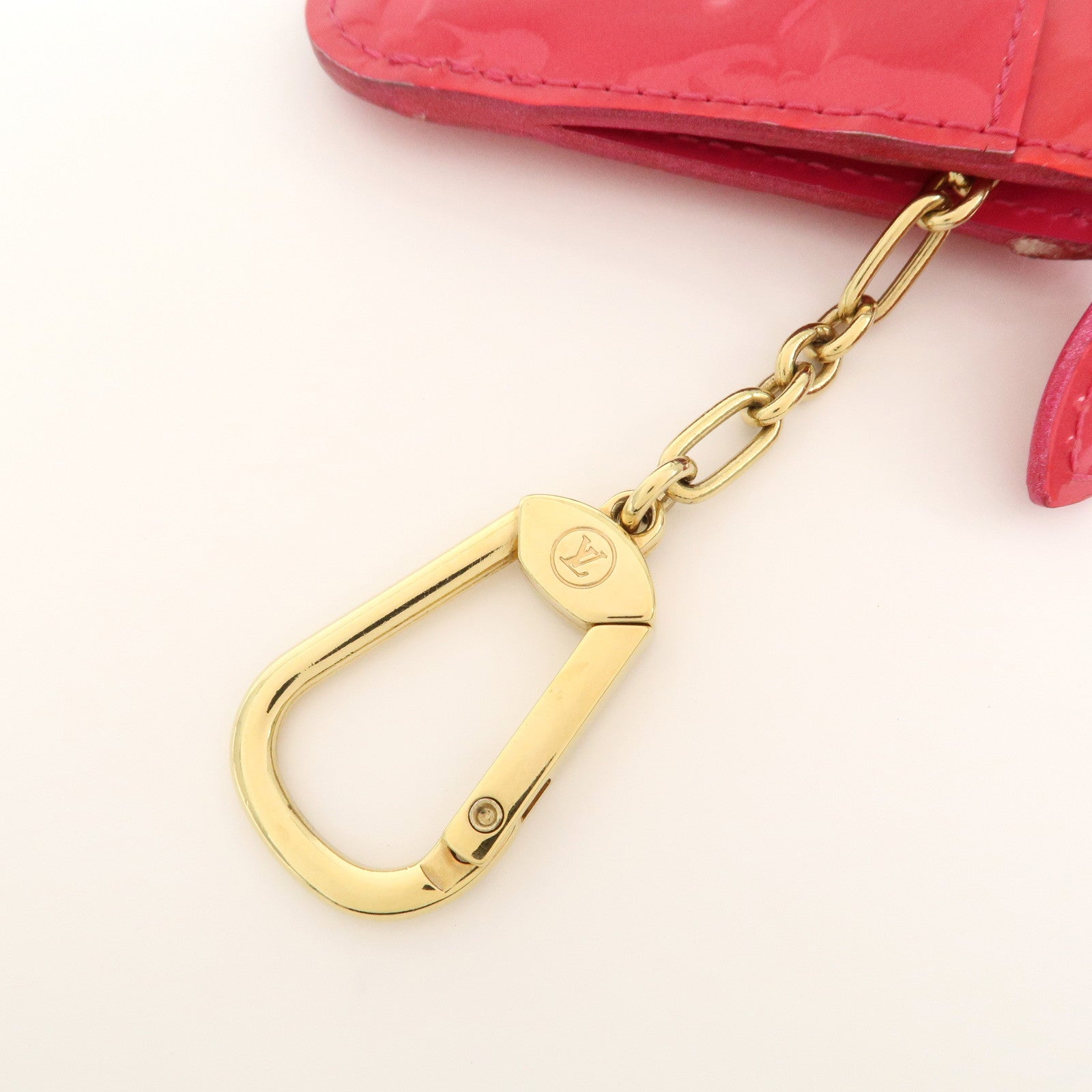 Louis Vuitton Monogram Vernis Leather Pochette Cles NM Pink M93637