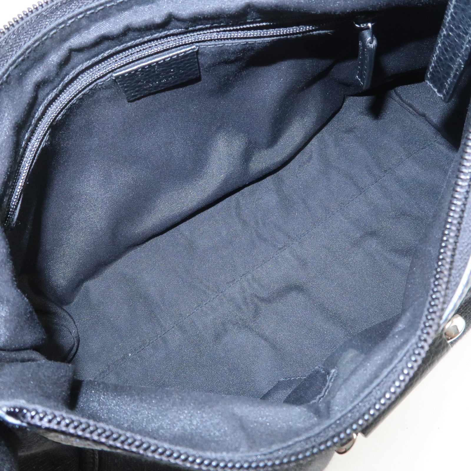 GUCCI Abbey GG Canvas Leather Shoulder Bag Hand Bag Black 265692