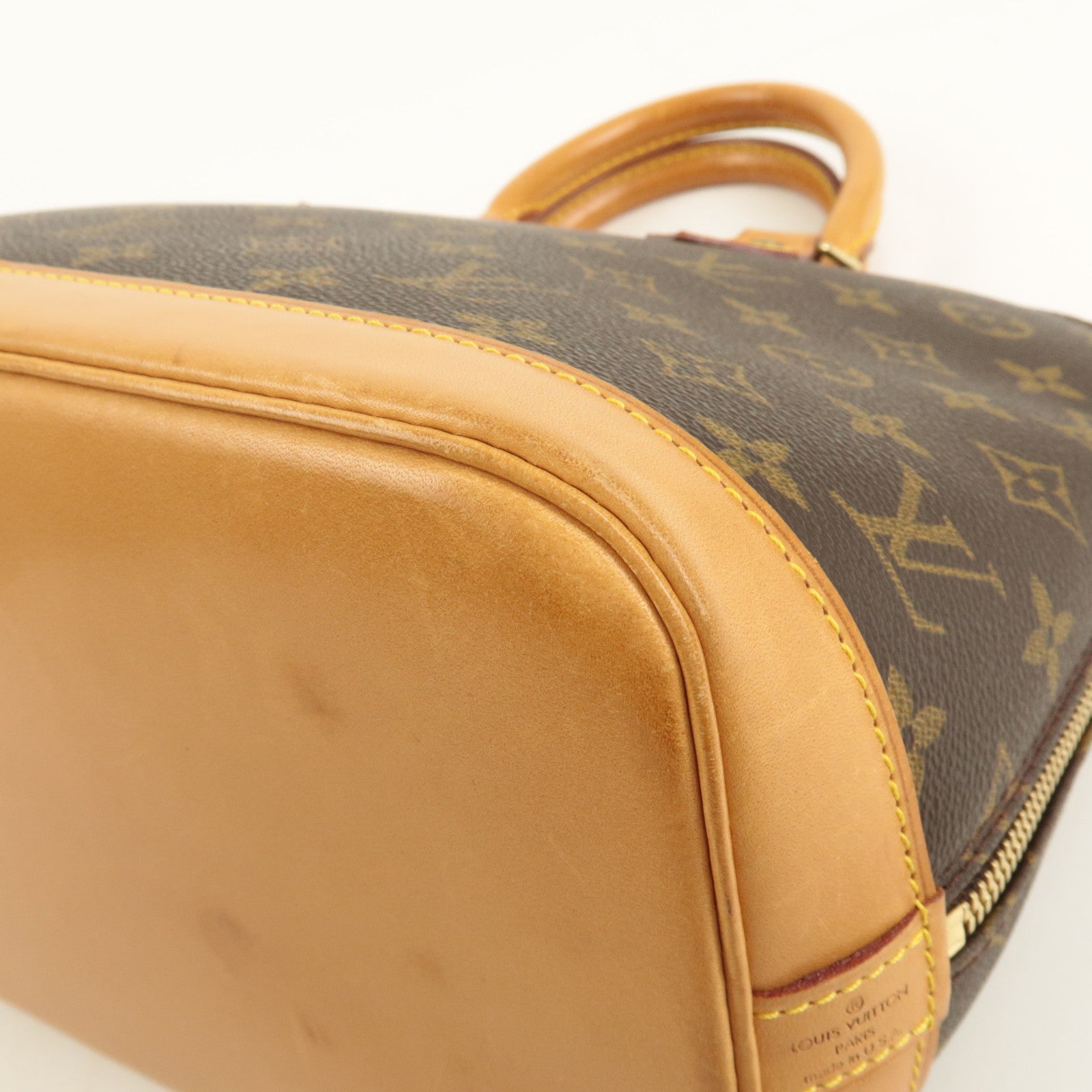 Louis Vuitton Monogram Alma Hand Bag Brown M51130 Used