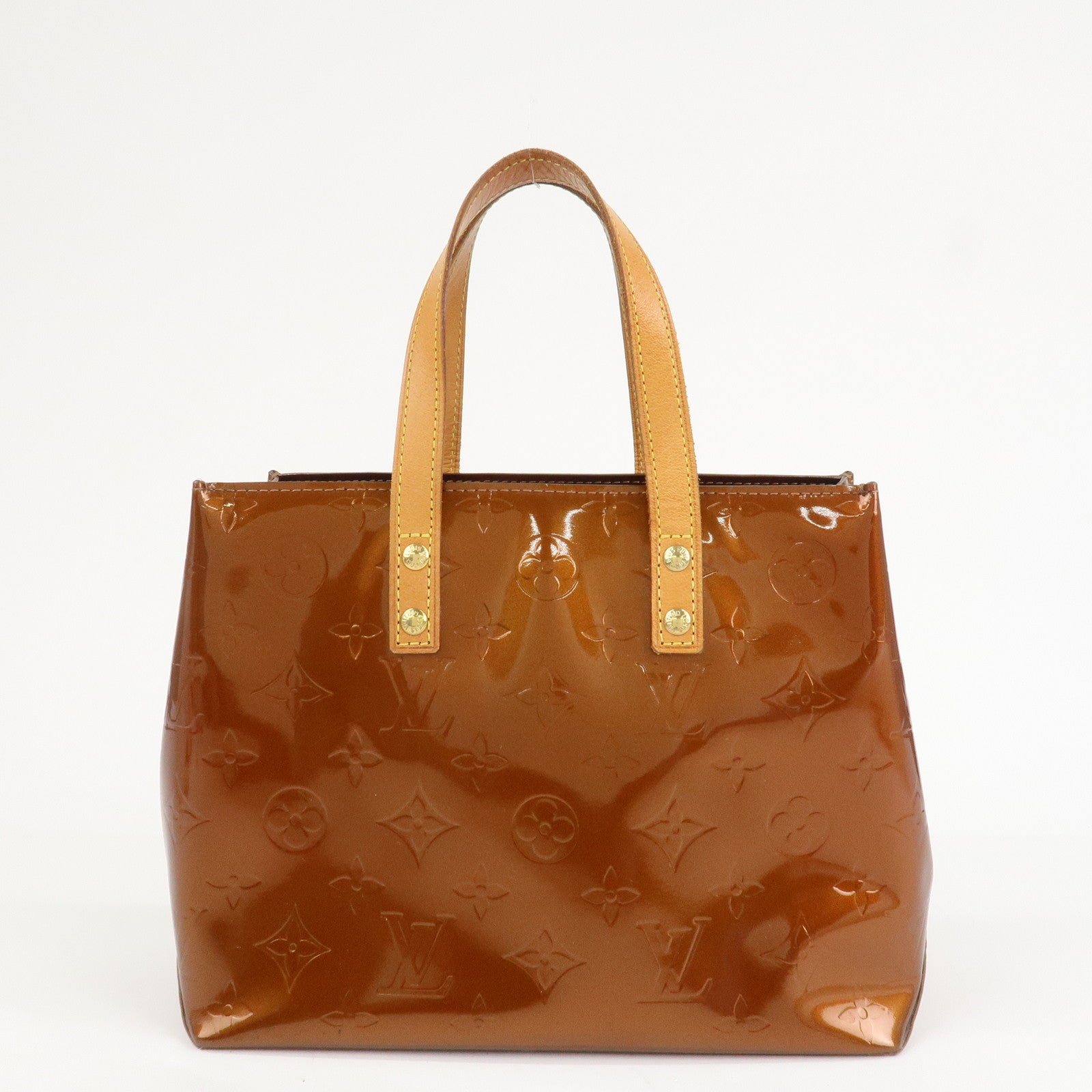 Louis Vuitton Monogram Vernis Lead PM Hand Bag Bronze M91146
