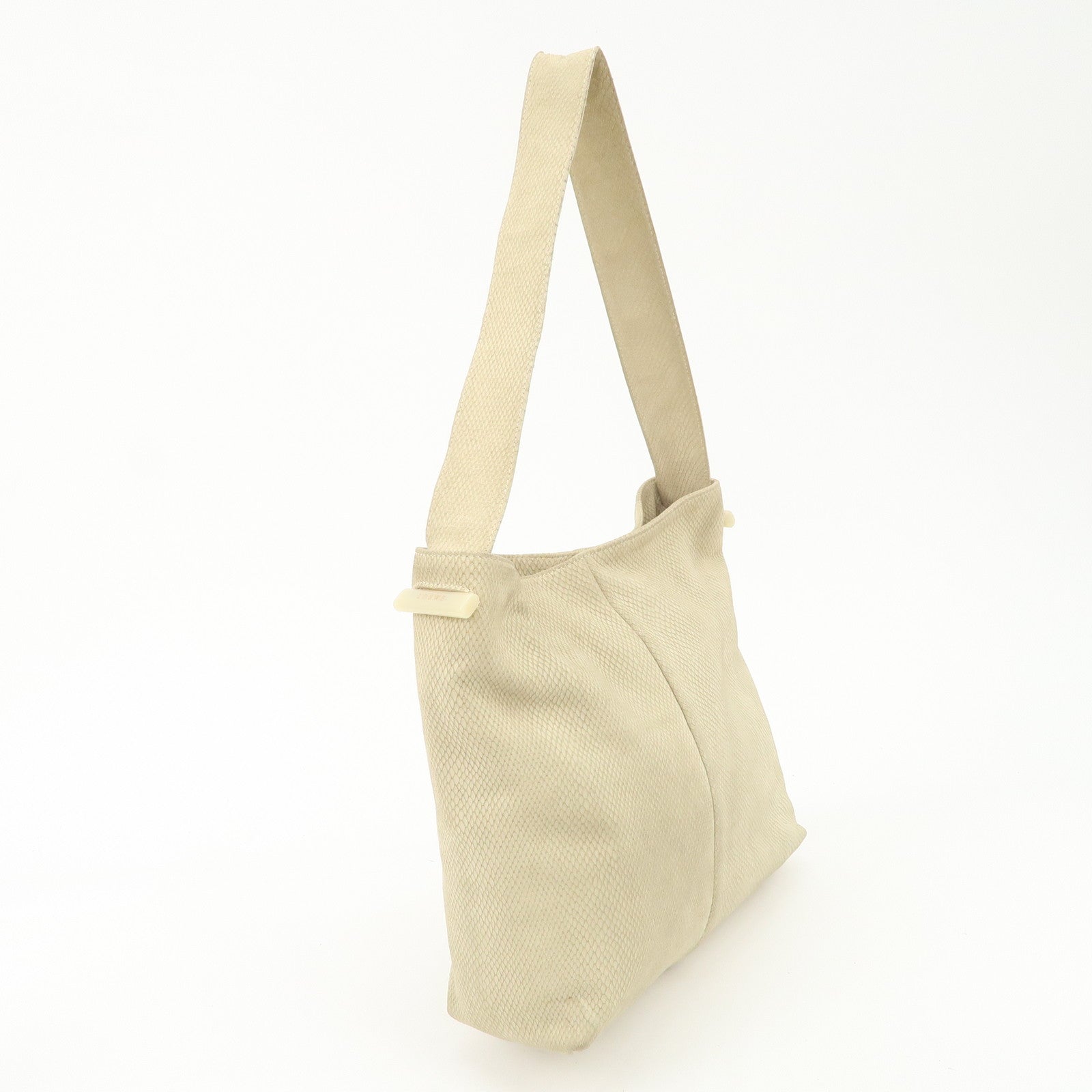 LOEWE Leather Shoulder Bag Hand Bag Ivory Gold Hardware